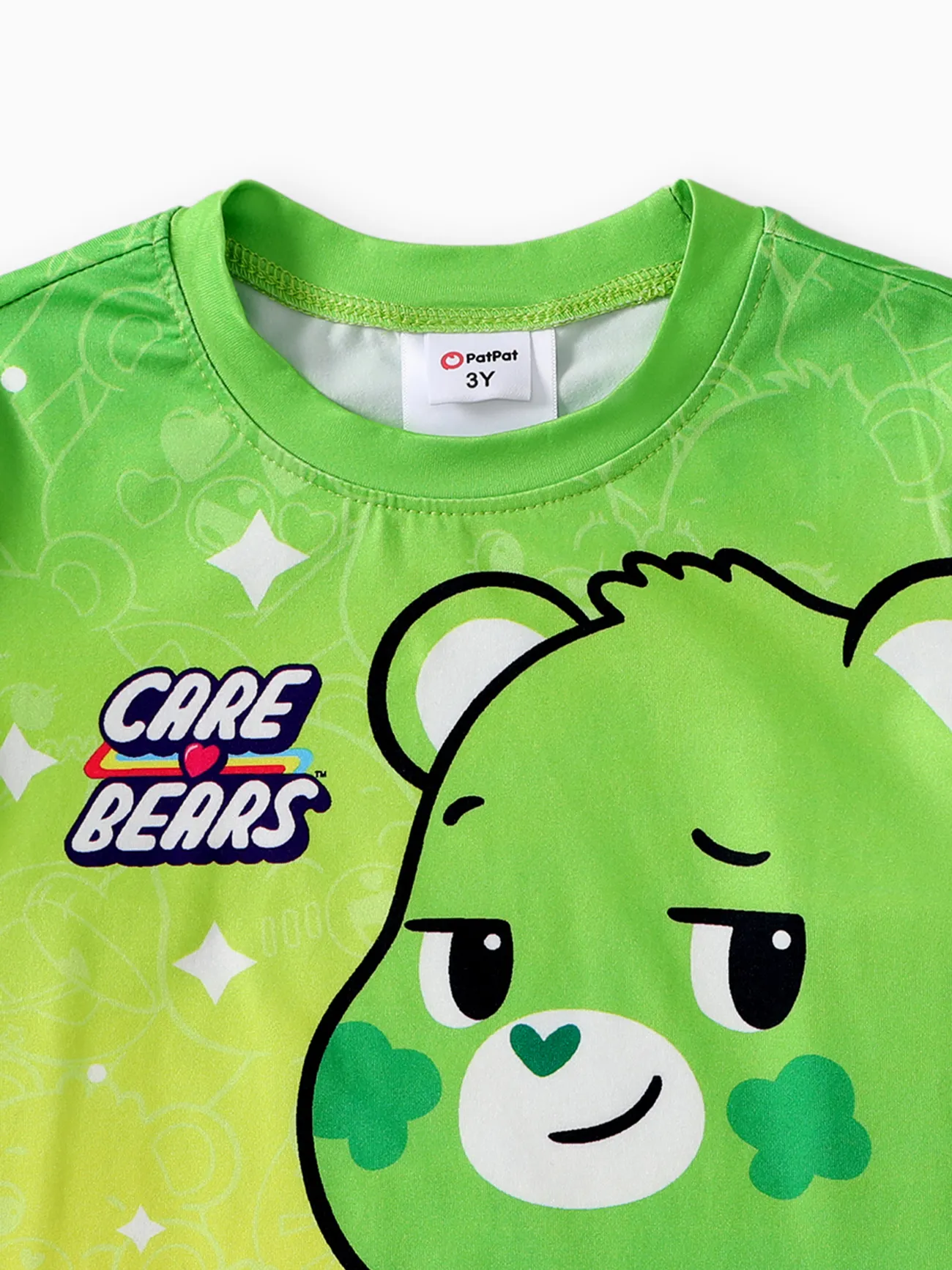 Care Bear Toddler/Kid Boys/Girls 1pc Character Gradient Print T-shirt Green big image 1