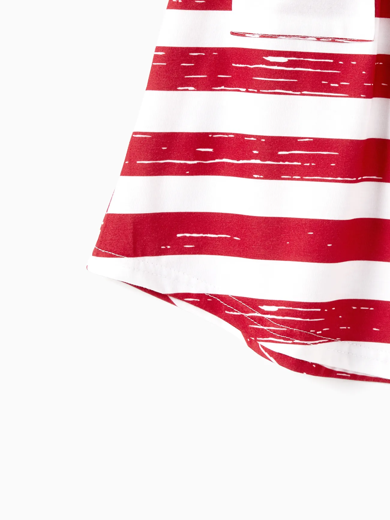 Nationalfeiertag Familien-Looks Kurzärmelig Familien-Outfits Sets rot-Weiss big image 1
