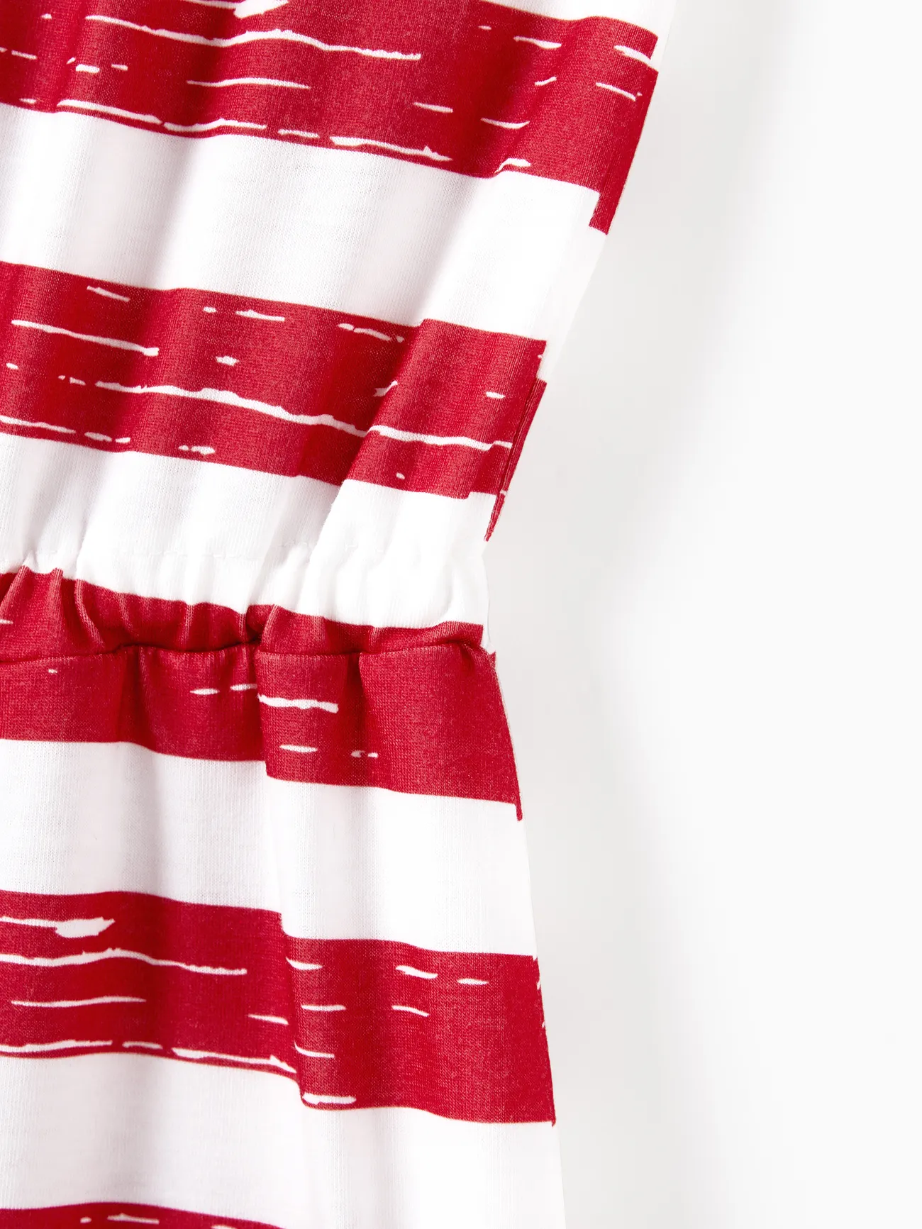 Nationalfeiertag Familien-Looks Kurzärmelig Familien-Outfits Sets rot-Weiss big image 1