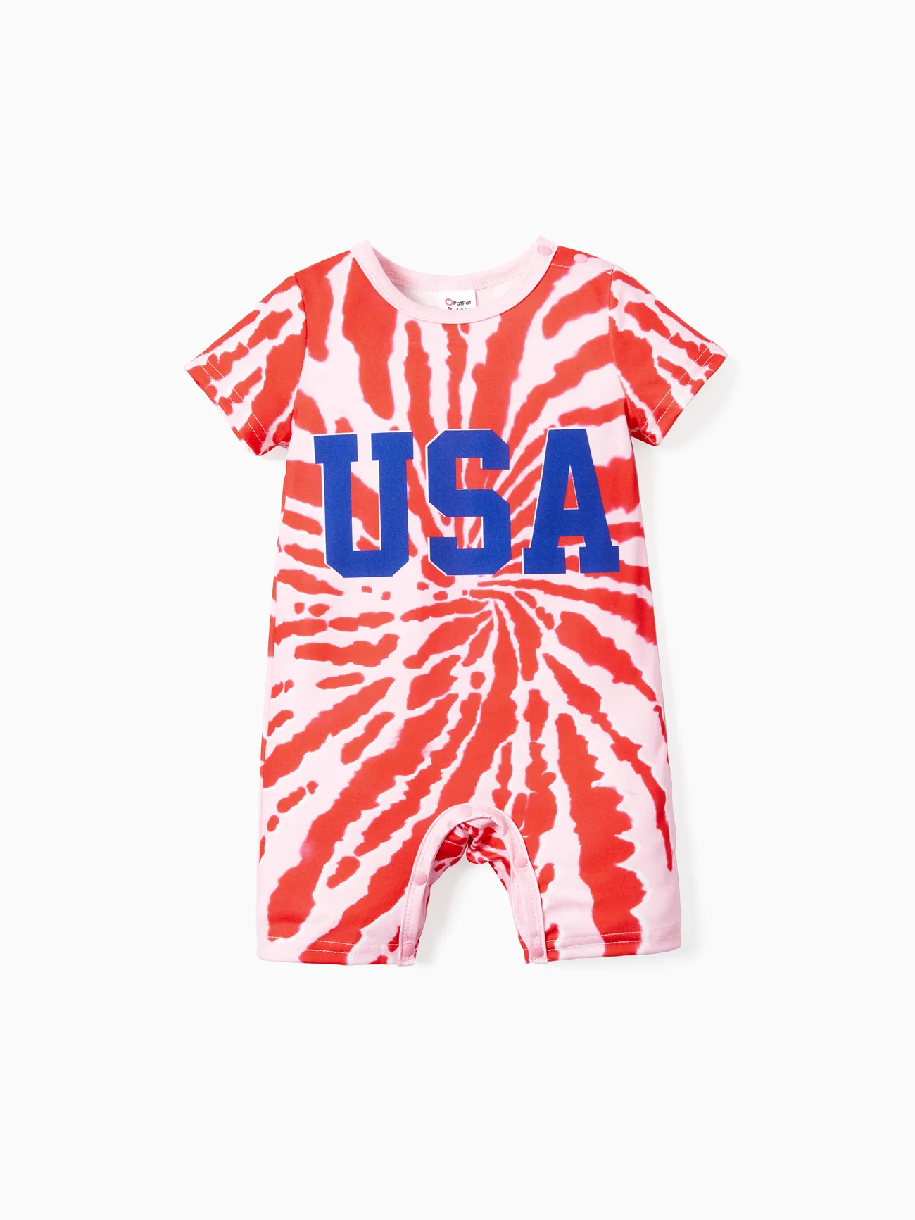 

Independence Day Family Matching Tie-Dye Print USA Short Sleeves Letter Top