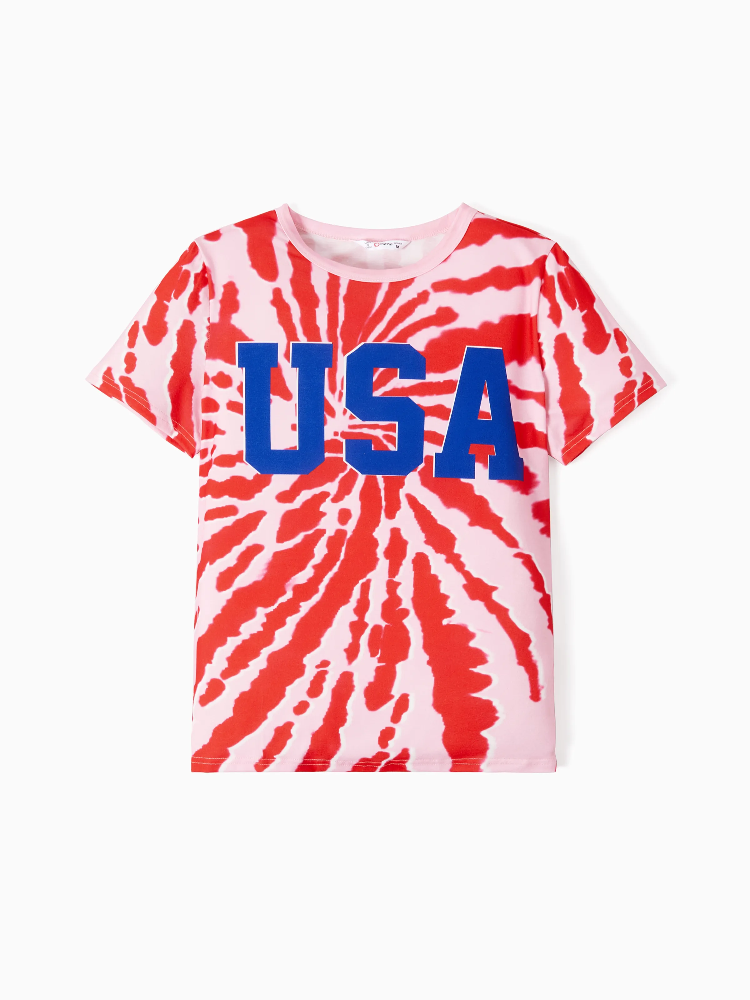 

Independence Day Family Matching Tie-Dye Print USA Short Sleeves Letter Top