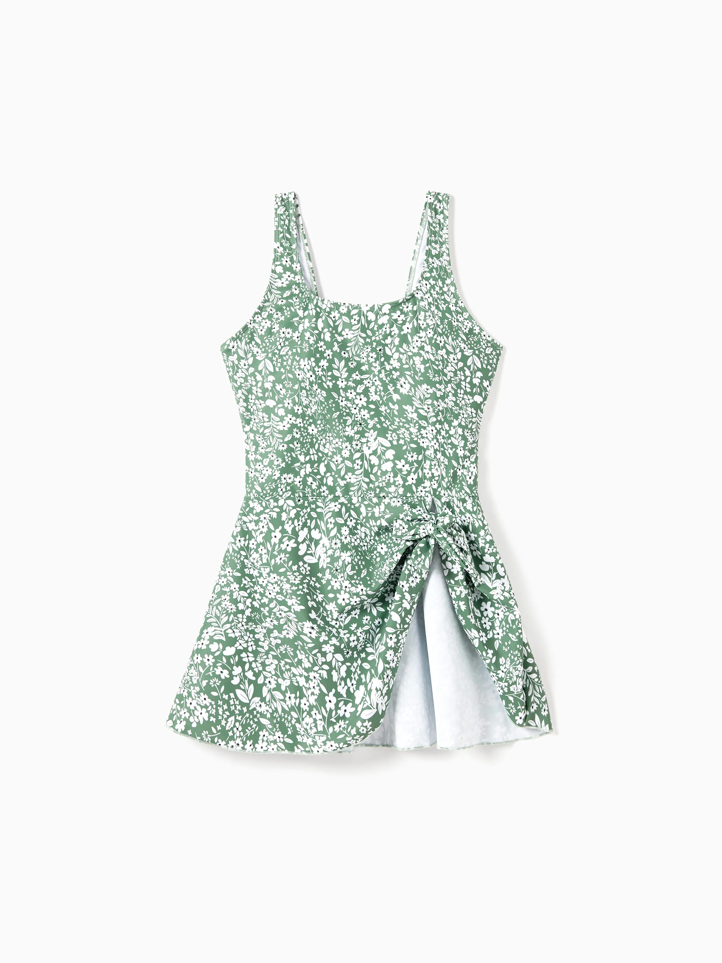 

Family Matching Swimsuit Drawstring Swim Trunks or Ditsy Floral Bow Side Tankini