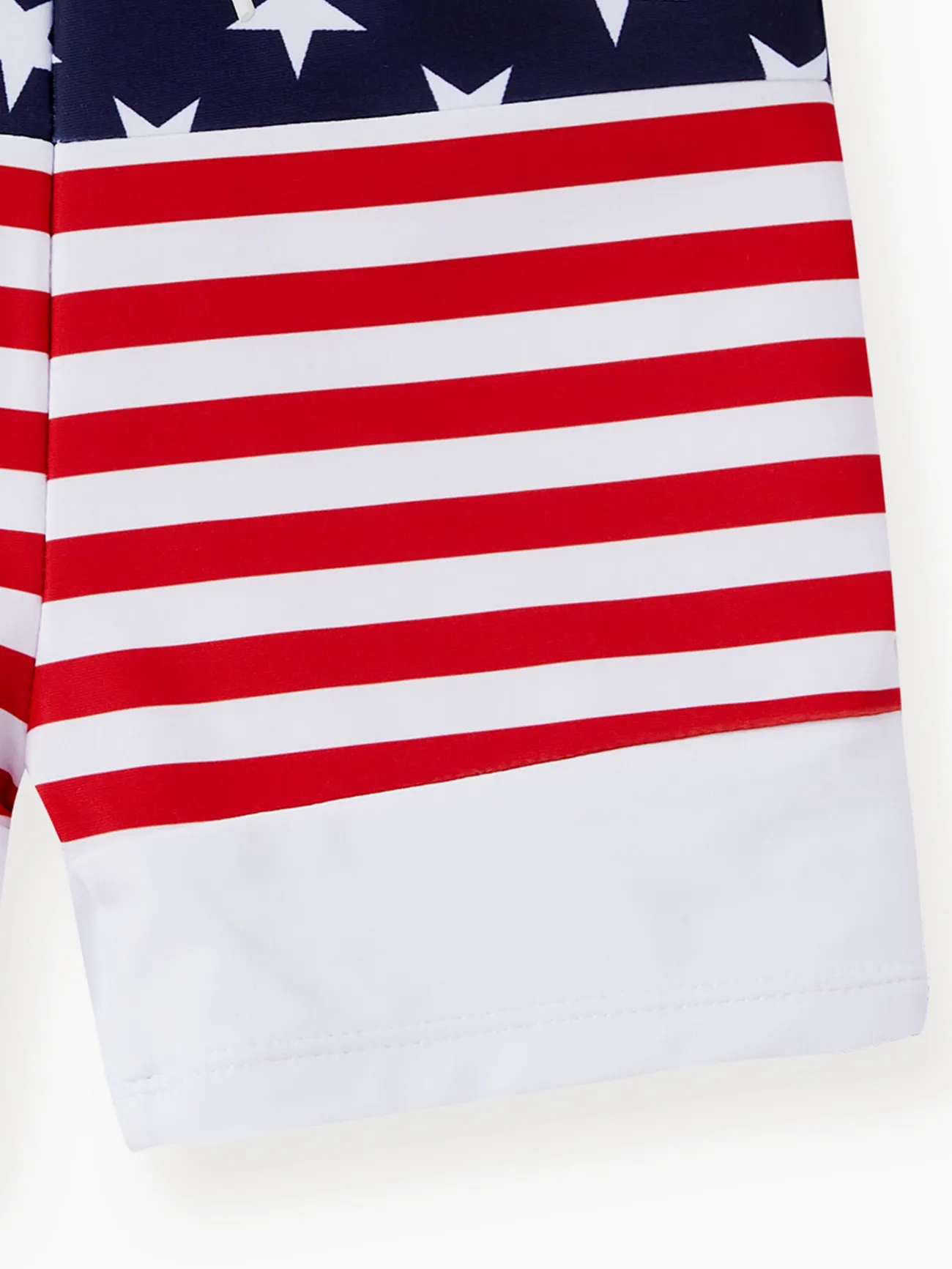 Independence Day Family Matching Color Block Drawstring Swim Trunks or American Flag One Shoulder Tie Waist One-Piece Swimsuit Color block big image 1