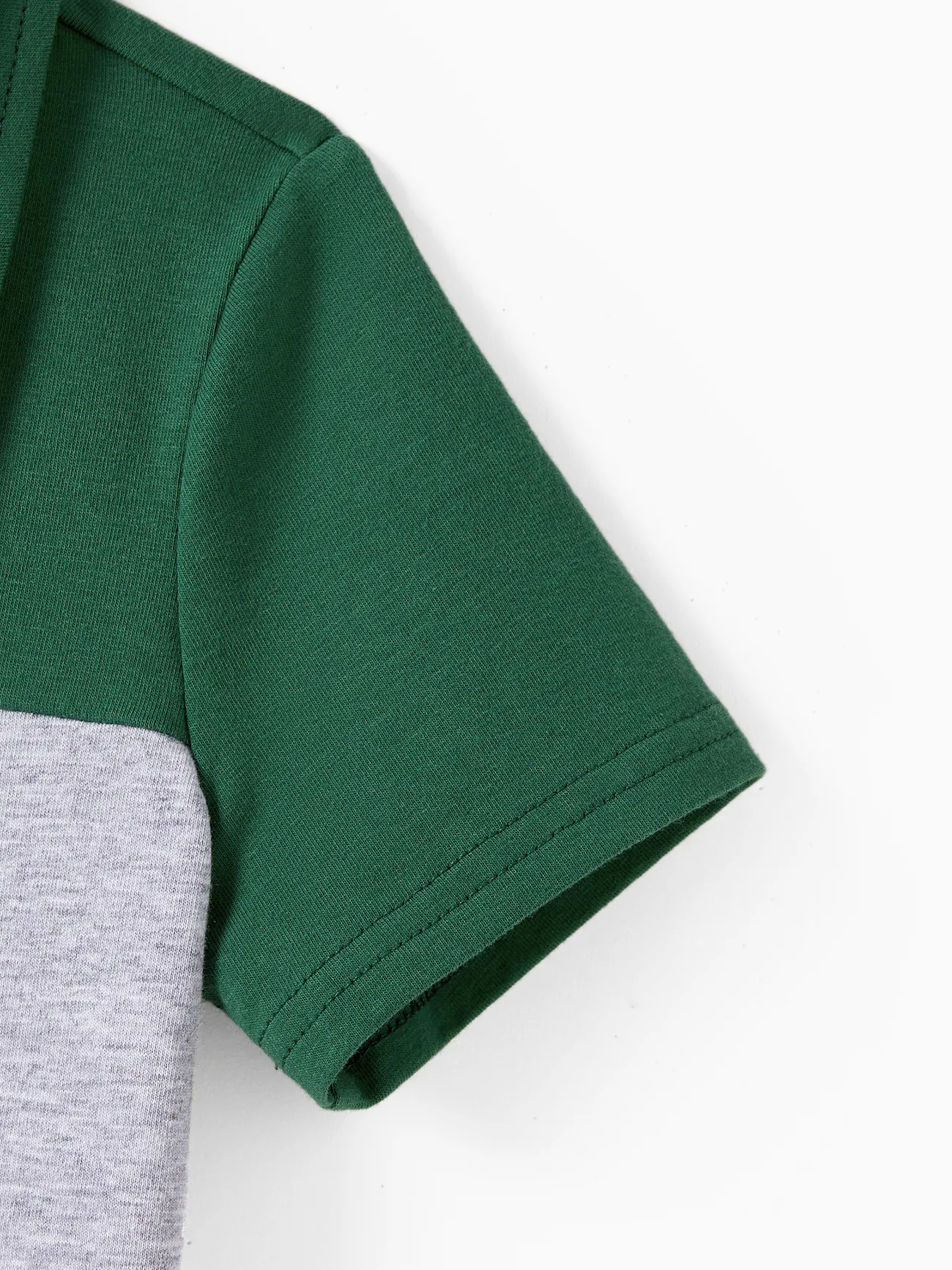 Boy - Family Matching Sets Color Block Polo Shirt or High Neck Halter Ruffle Hem Boho Dress - Green - image 18