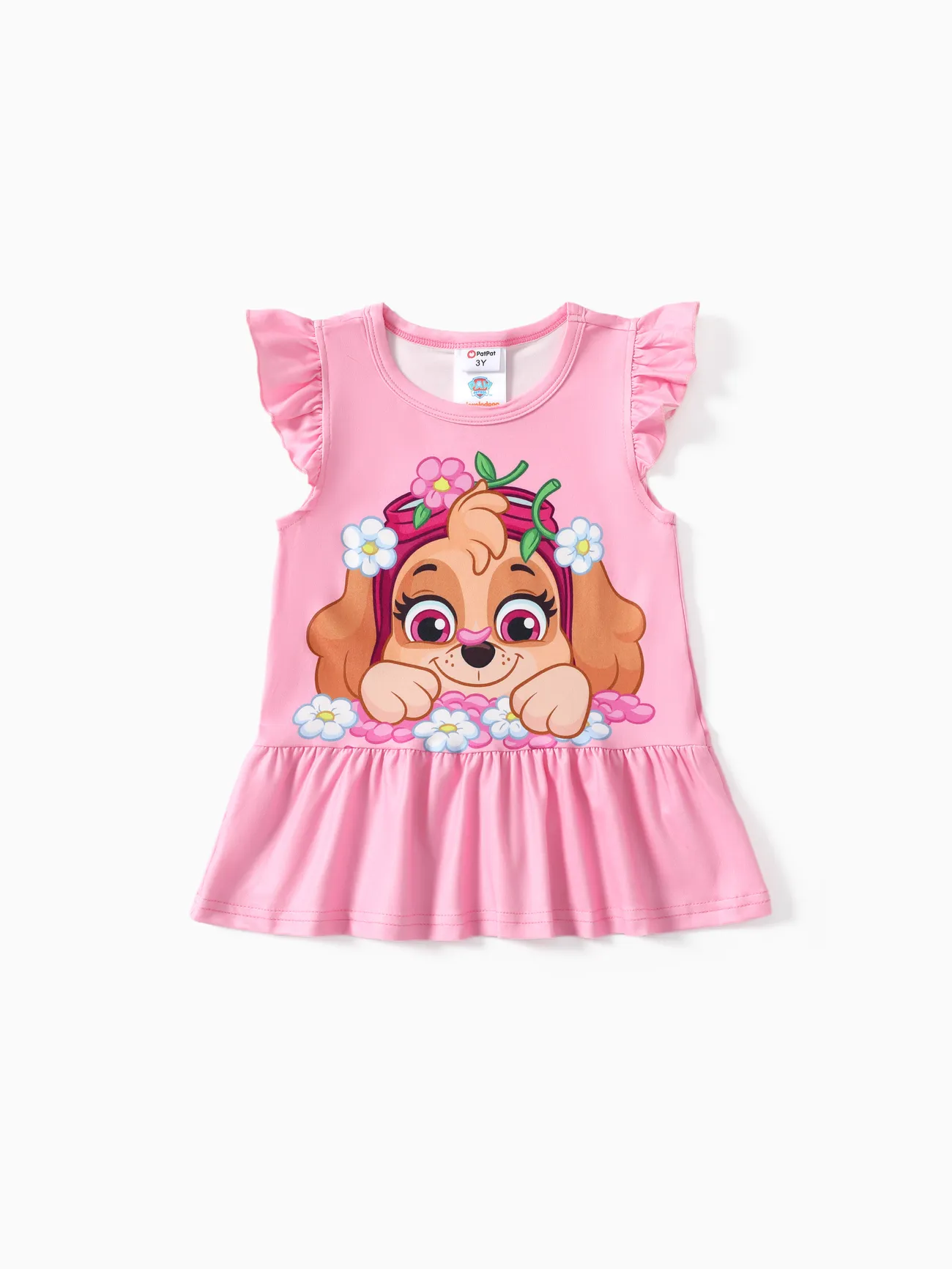 Helfer auf vier Pfoten 2 Stück Kleinkinder Mädchen Flatterärmel Kindlich T-Shirt-Sets rosa big image 1