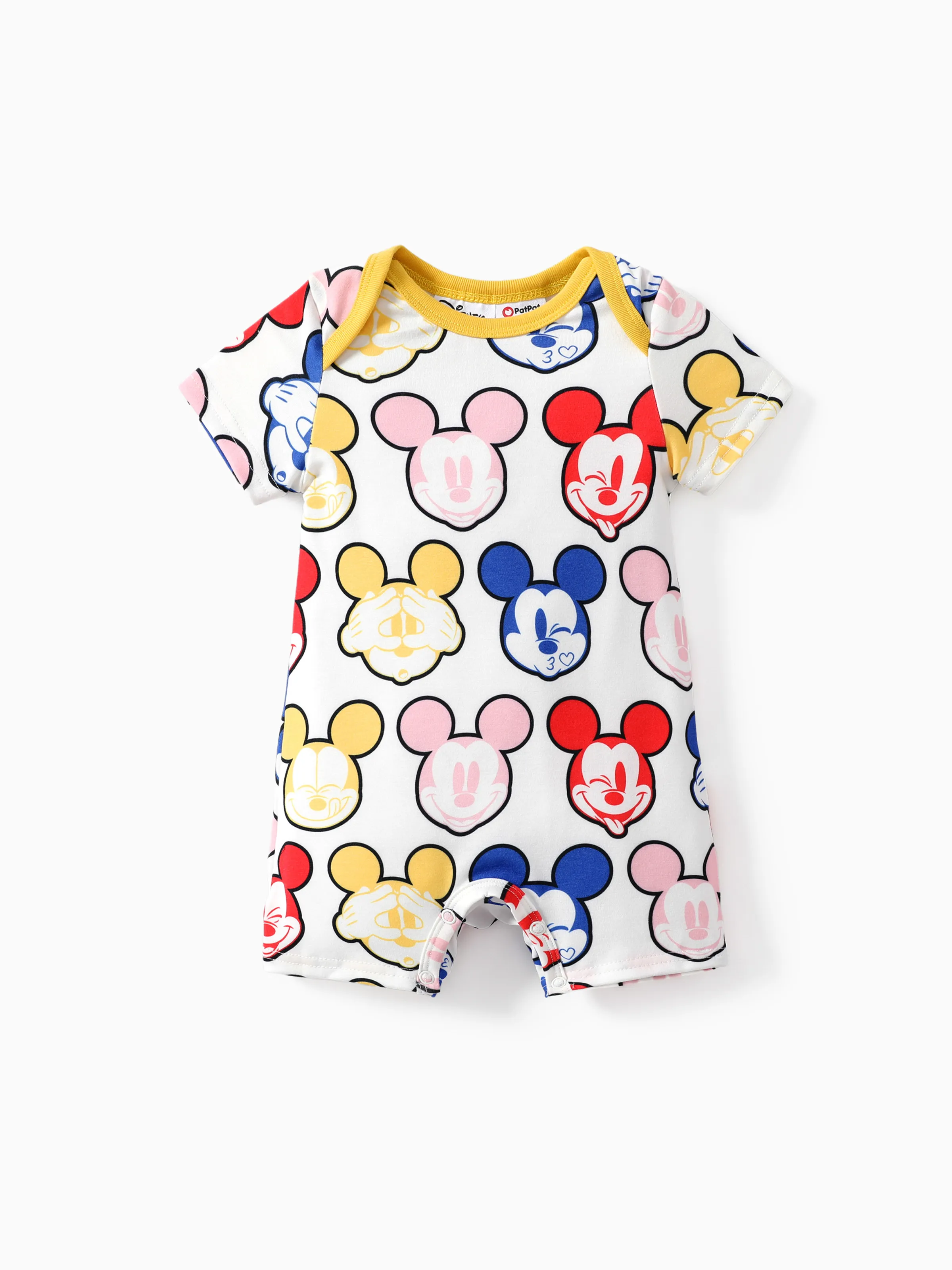 

Disney Mickey and Friends Baby boys 1pc Naia™ Funny Mickey/Donald Duck Face Print Short-sleeve Romper