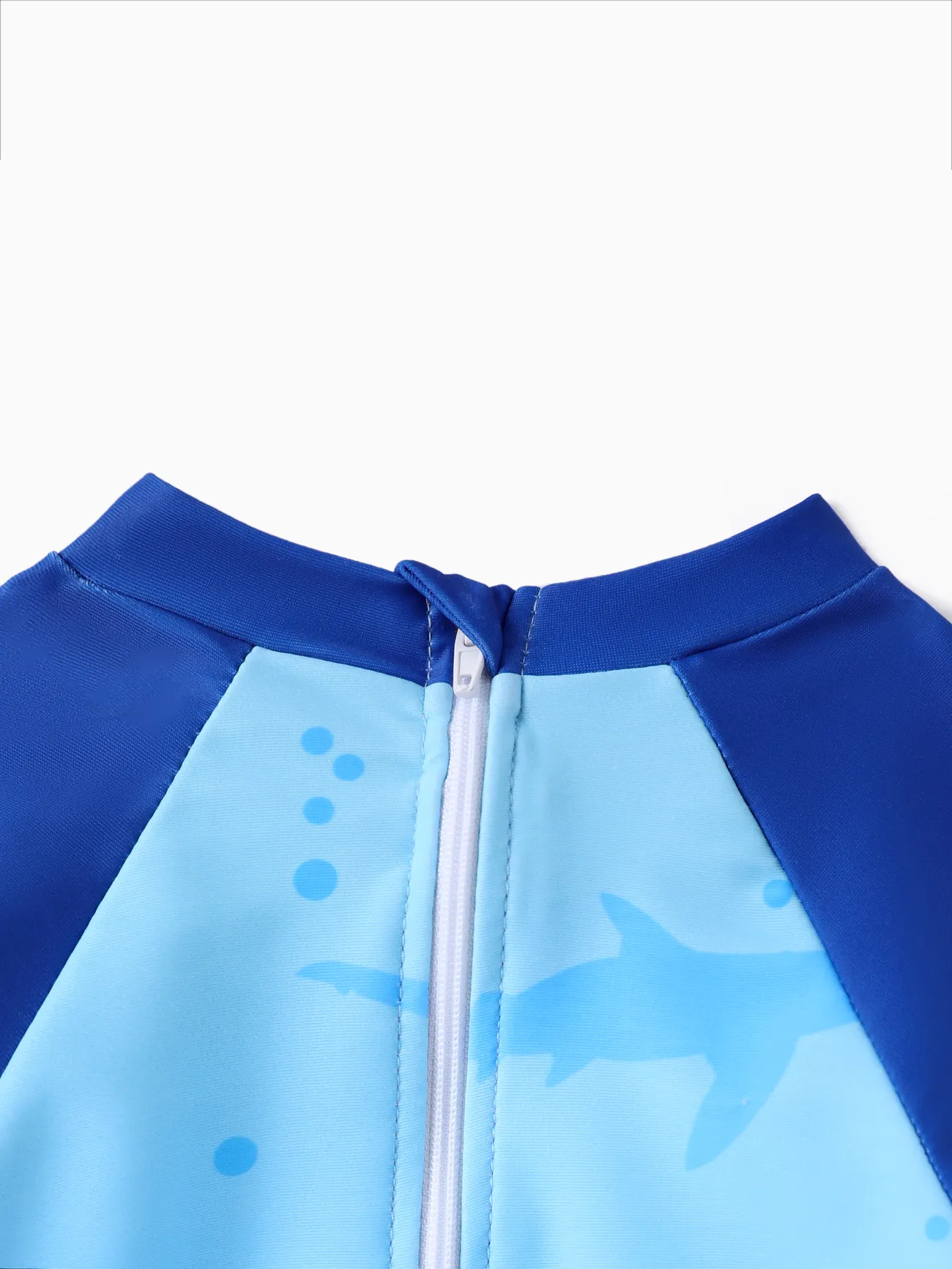Baby Boy 2pcs Marine Shark Print Swimsuit with Swimming Cap  Sky blue big image 1
