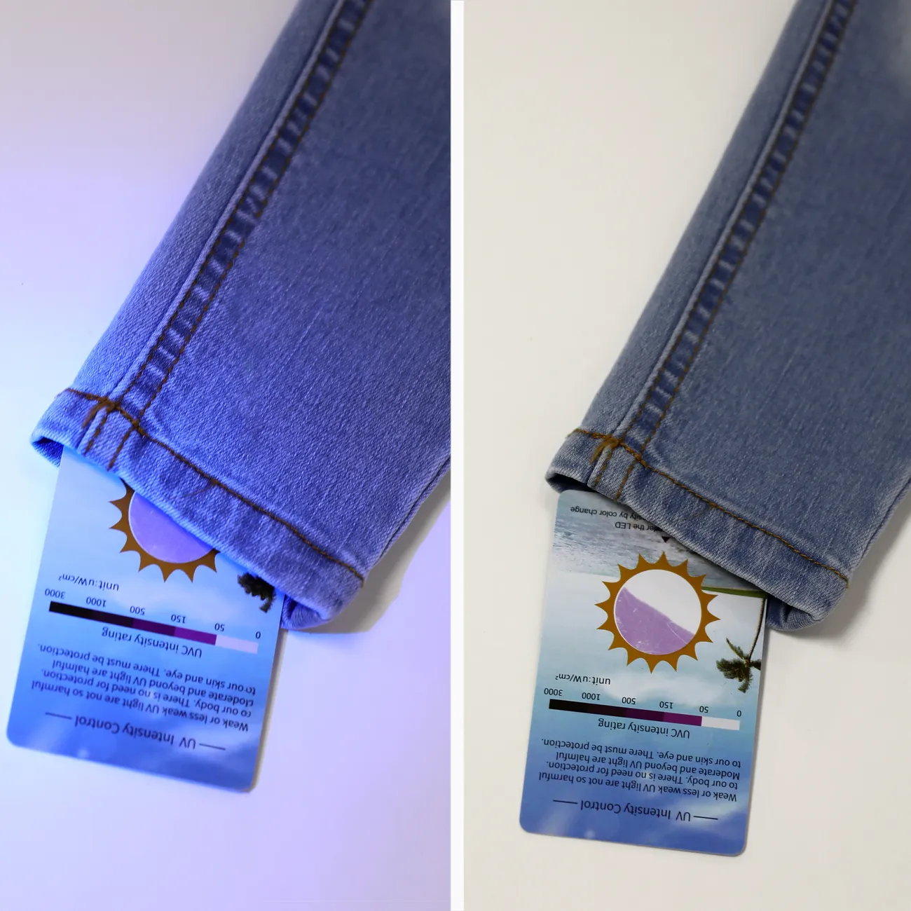 Niño pequeño / niña 2pcs Leggings con estampado floral y conjunto de jeans de mezclilla sólida Multicolor big image 1