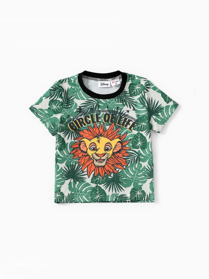 Disney Lion King Toddler/Kid Boys Simba 1pc Naia™ Tropical Plant Print Tee/ Cotton Cargo Shorts 