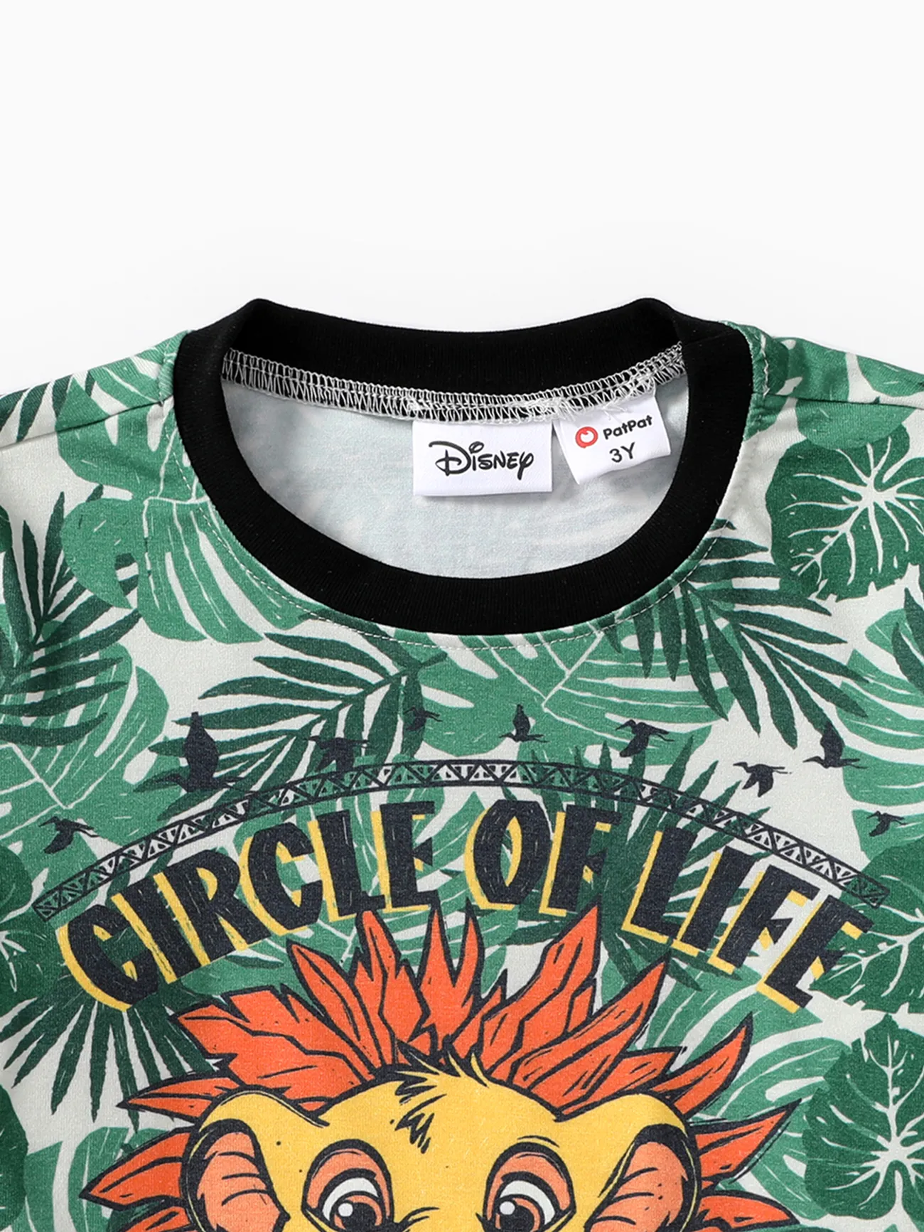 Disney Lion King Toddler/Kid Boys Simba 1pc Naia™ Tropical Plant Print Tee/ Cotton Cargo Shorts  Green big image 1