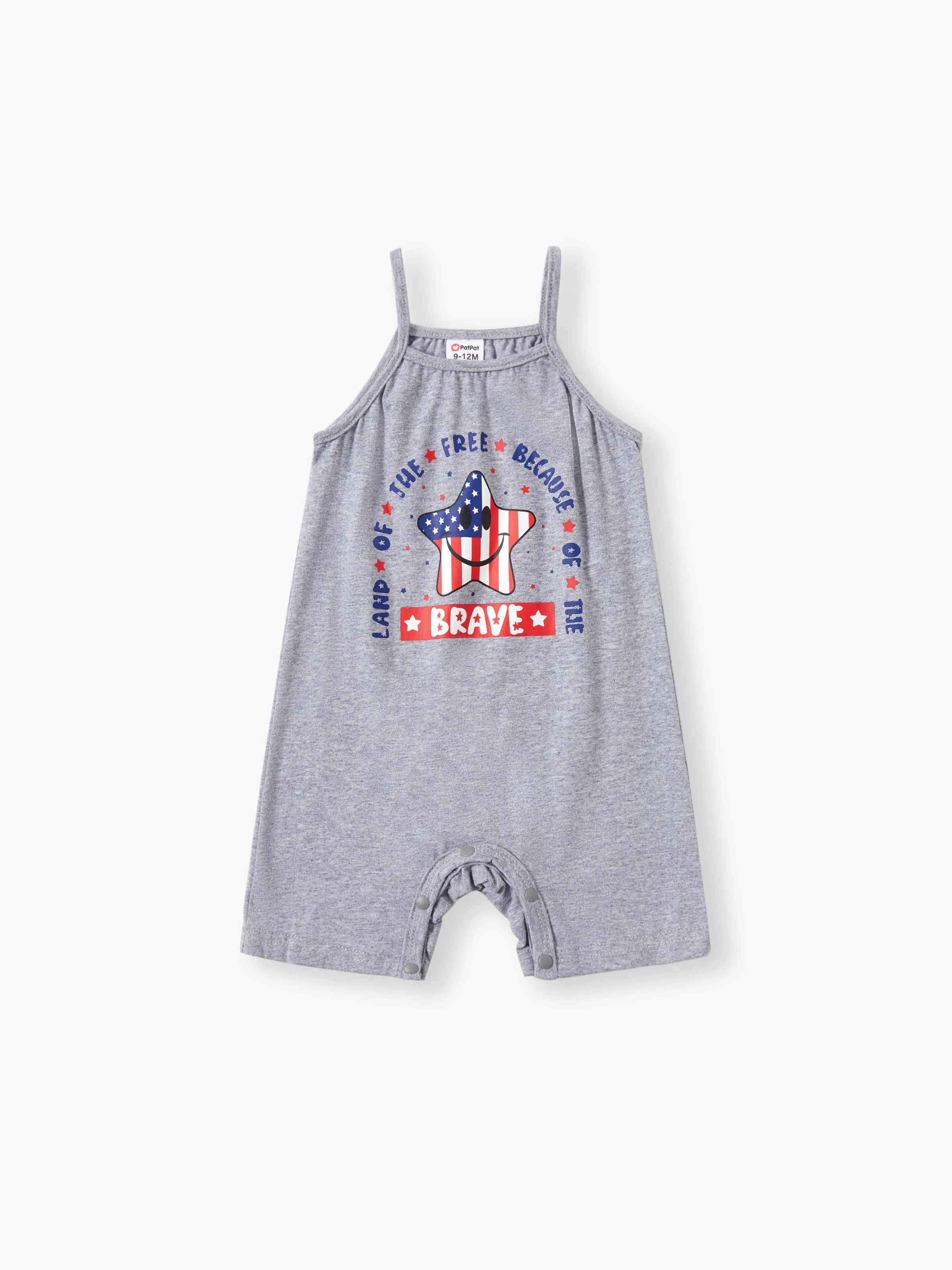 

Mommy and Me Star Shape American Flag Brave Slogan Cotton Dress