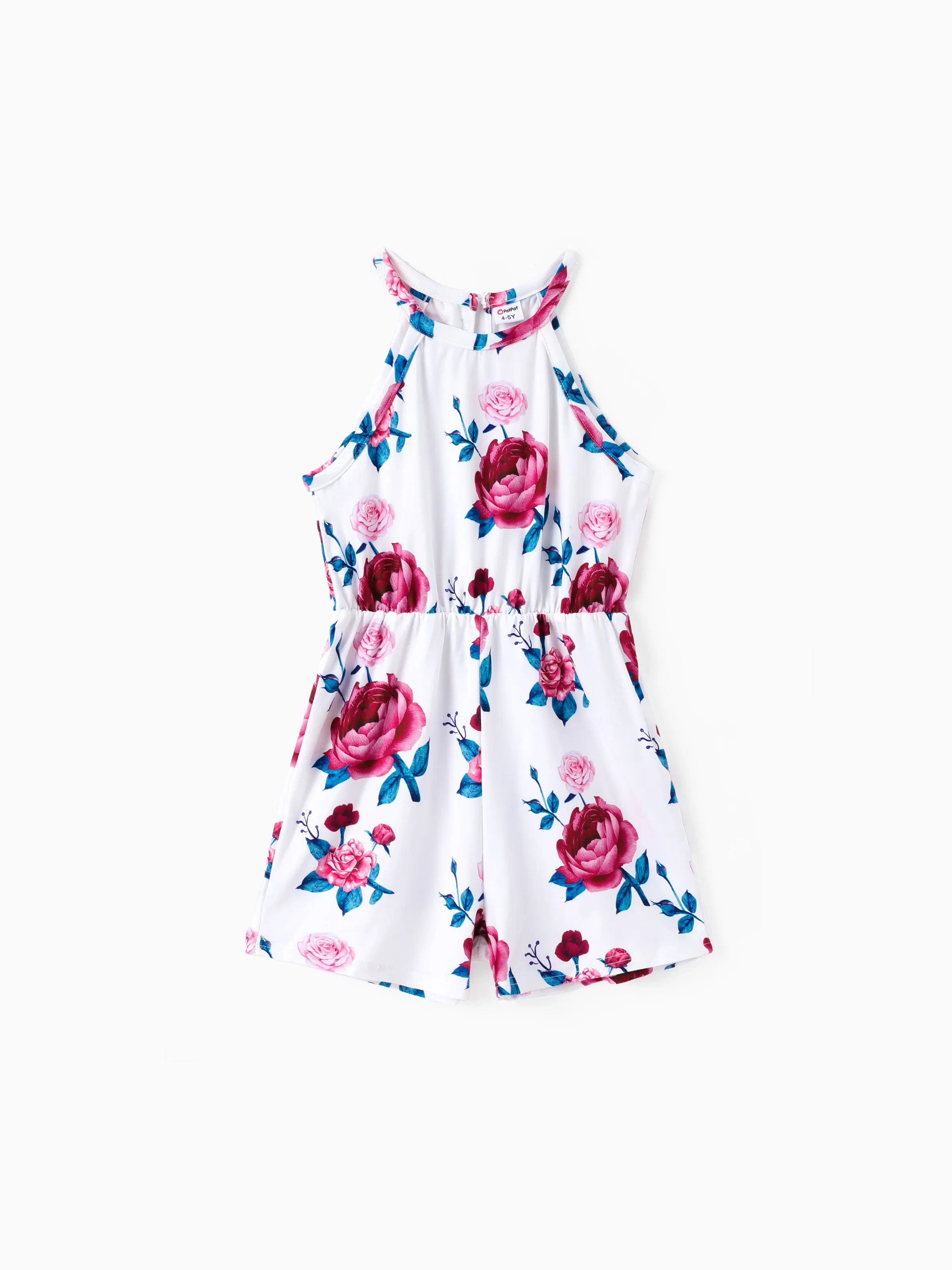 

Kid Girl Floral Print Halterneck Jumpsuit