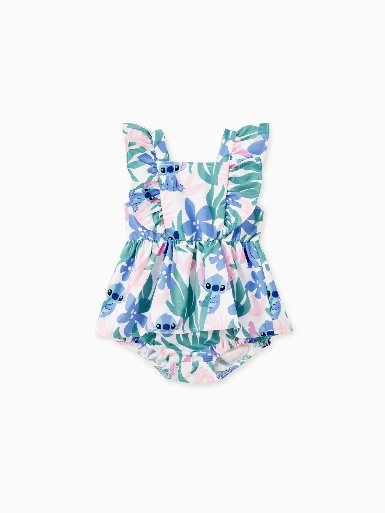 Baby Girl - Stitch Dresses & T-Shirts - Family Disney Outfits with Floral Plant Print - MultiColour - image 11