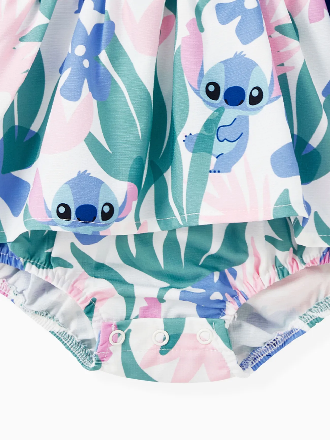 Baby Girl - Stitch Dresses & T-Shirts - Family Disney Outfits with Floral Plant Print - MultiColour - image 13