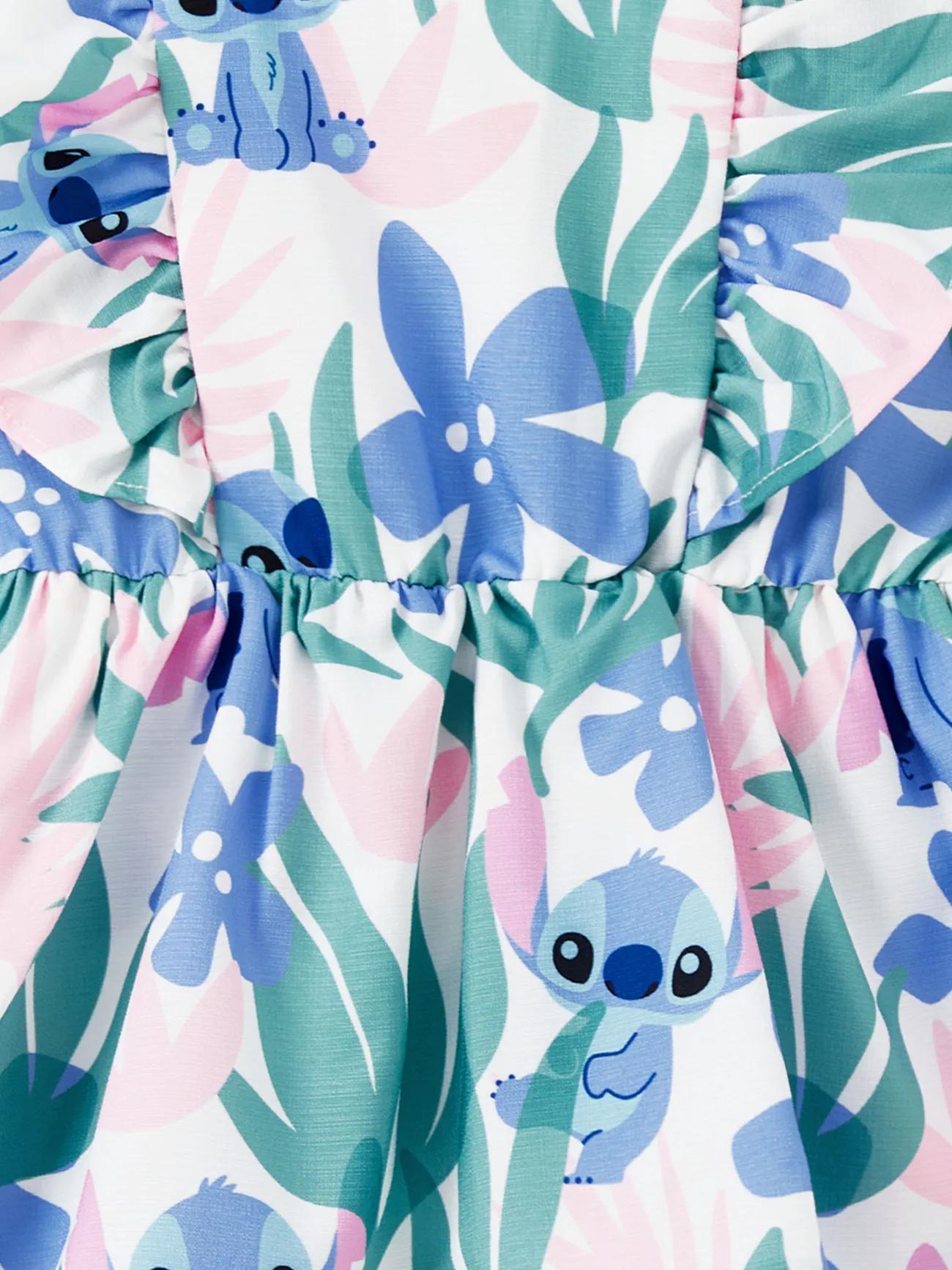 Baby Girl - Stitch Dresses & T-Shirts - Family Disney Outfits with Floral Plant Print - MultiColour - image 14