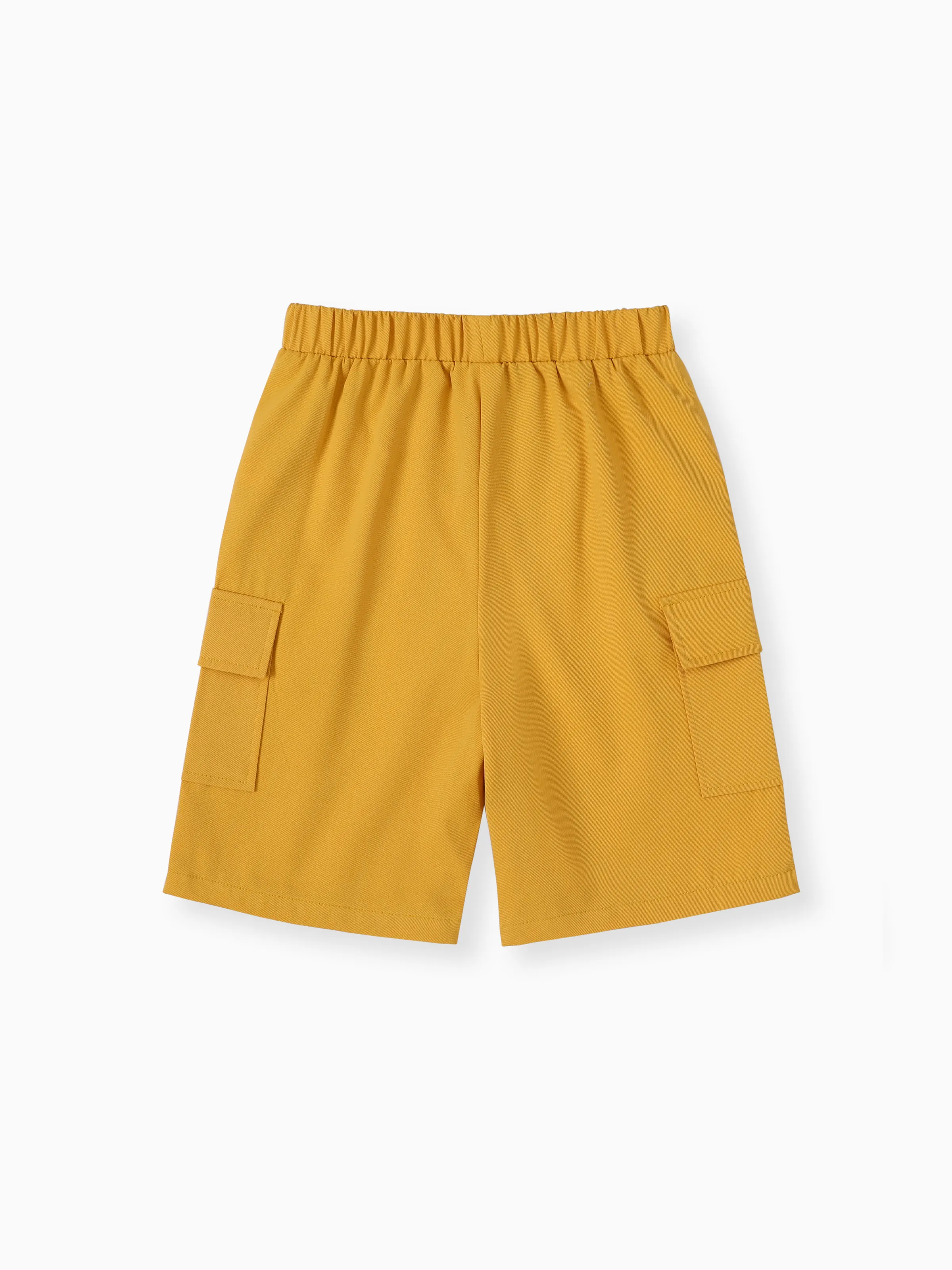 

Kid Boy Solid Color Pocket Design Elasticized Shorts