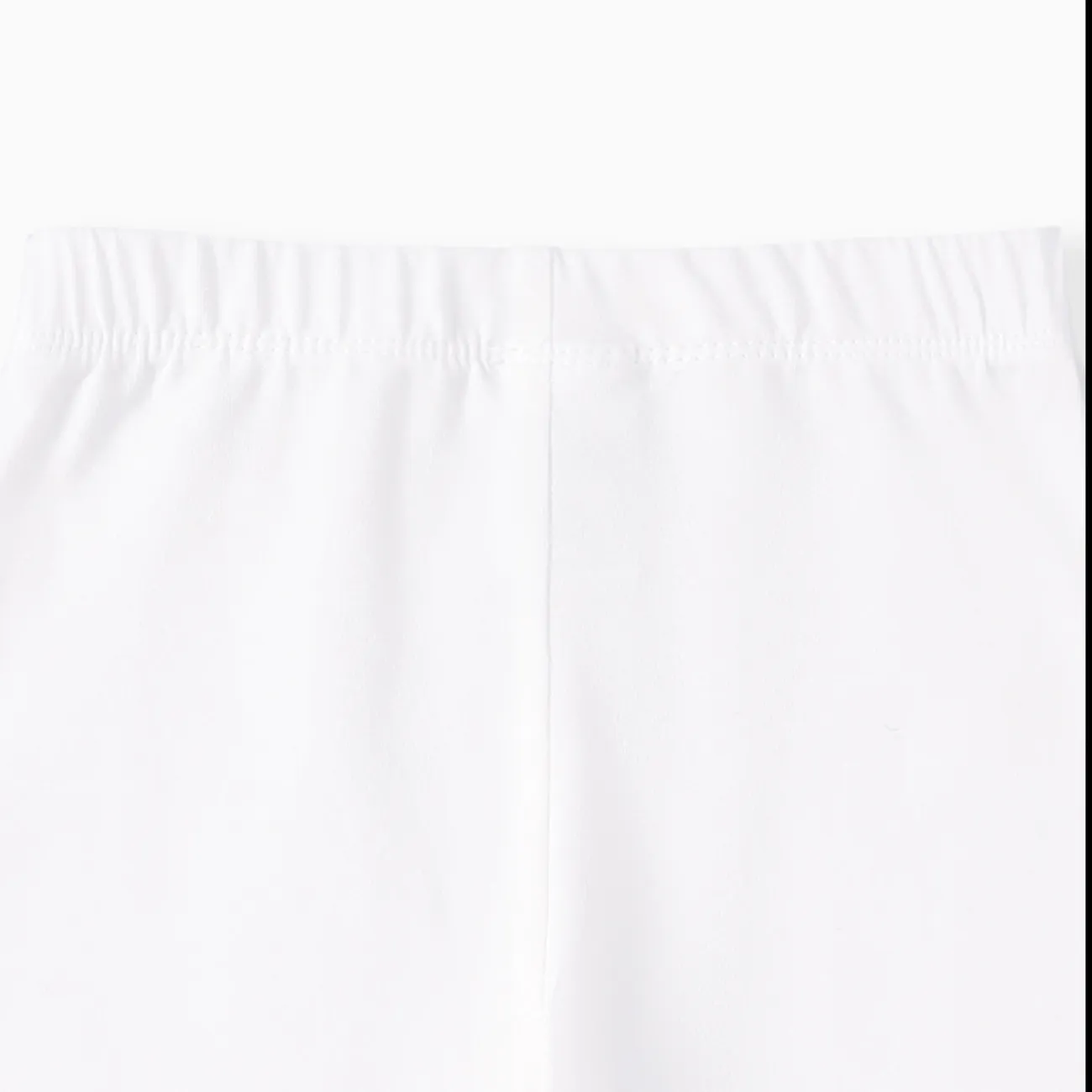 幼兒/兒童女孩純色棉質緊身褲短褲 白色 big image 1