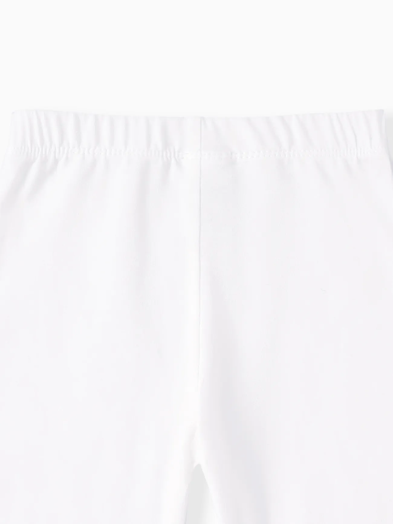 Toddler/Kid Girl Solid Color Cotton Leggings Shorts White big image 1