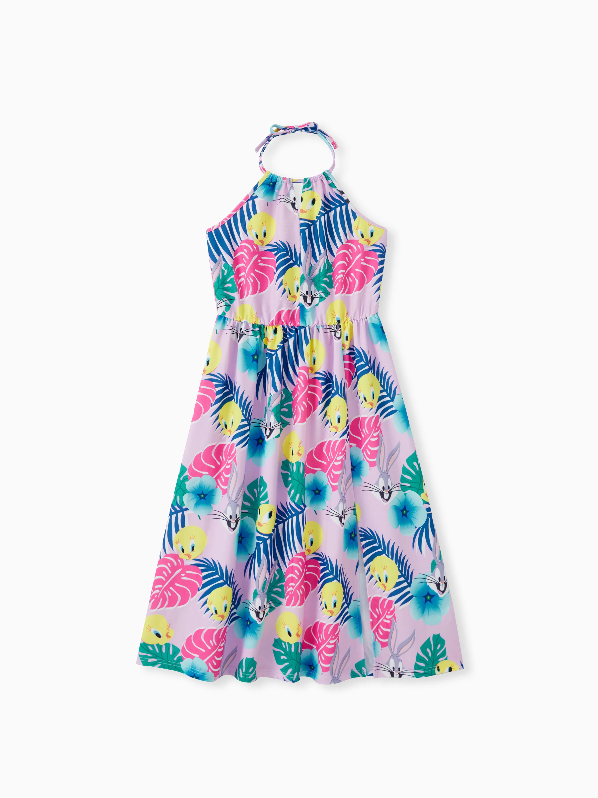 

Looney Tunes Family Matching Flower Palm Leaf Character Print Onesie/Sleeveless Dress/T-shirt