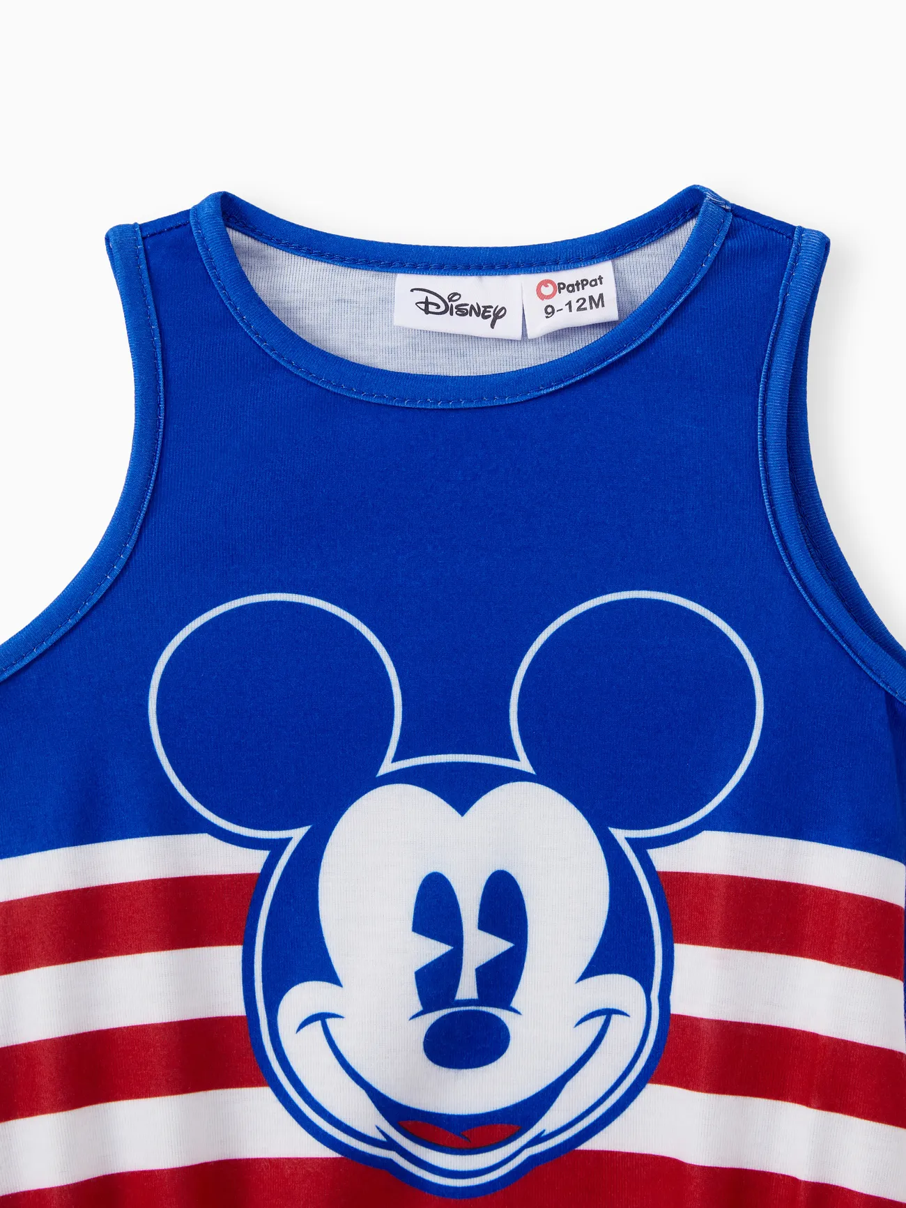 Disney Mickey and Friends Family Matching Independence Day Mickey Character Striped Pint Sleeveless Dress/Tee/Onesie Color block big image 1