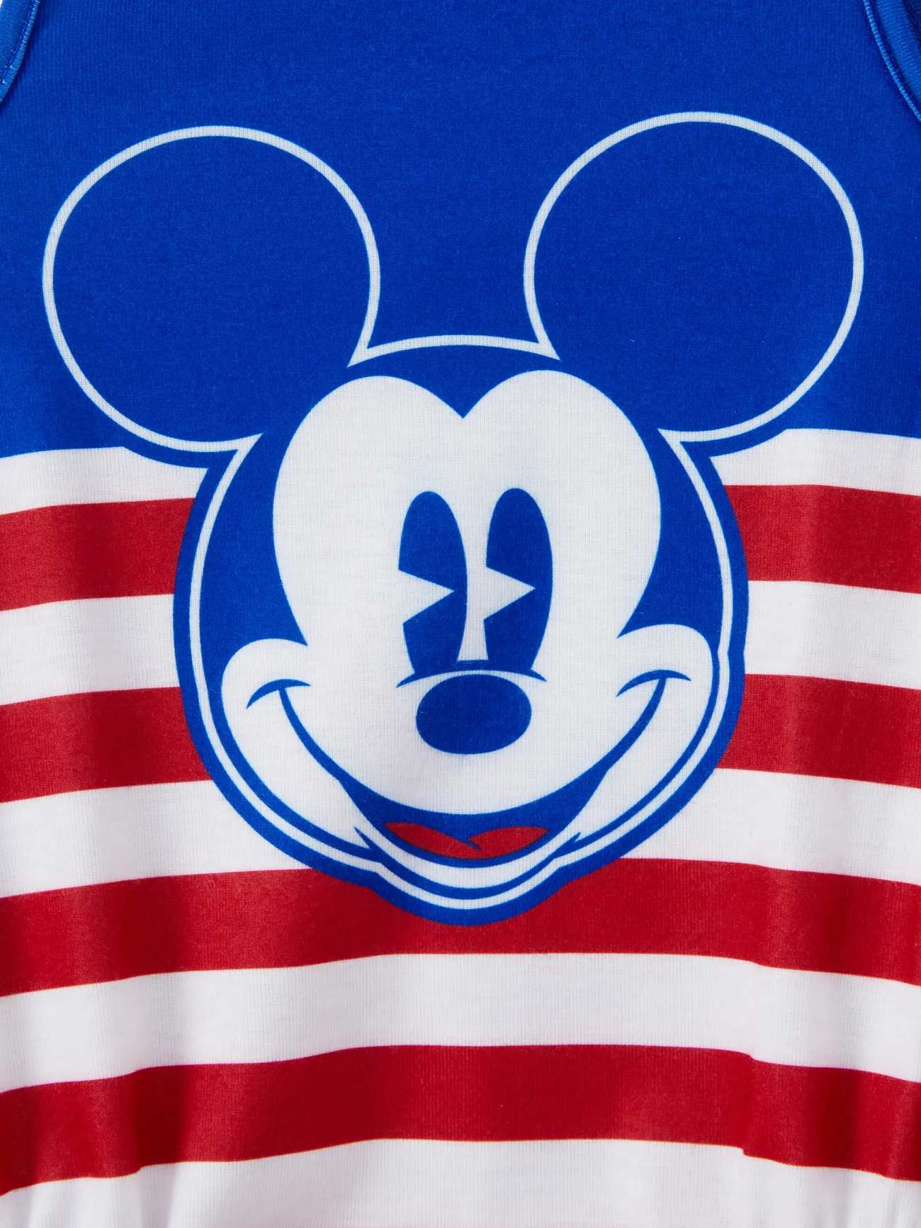 Disney Mickey and Friends أطقم إطلالة العائلة للجنسين توب بحمالات توب بحمالات شريط دانتيل خطوط عيد الأم كتلة اللون big image 1