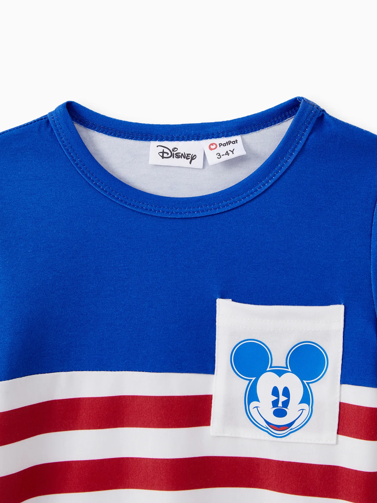 Disney Mickey and Friends أطقم إطلالة العائلة للجنسين توب بحمالات توب بحمالات شريط دانتيل خطوط عيد الأم كتلة اللون big image 1