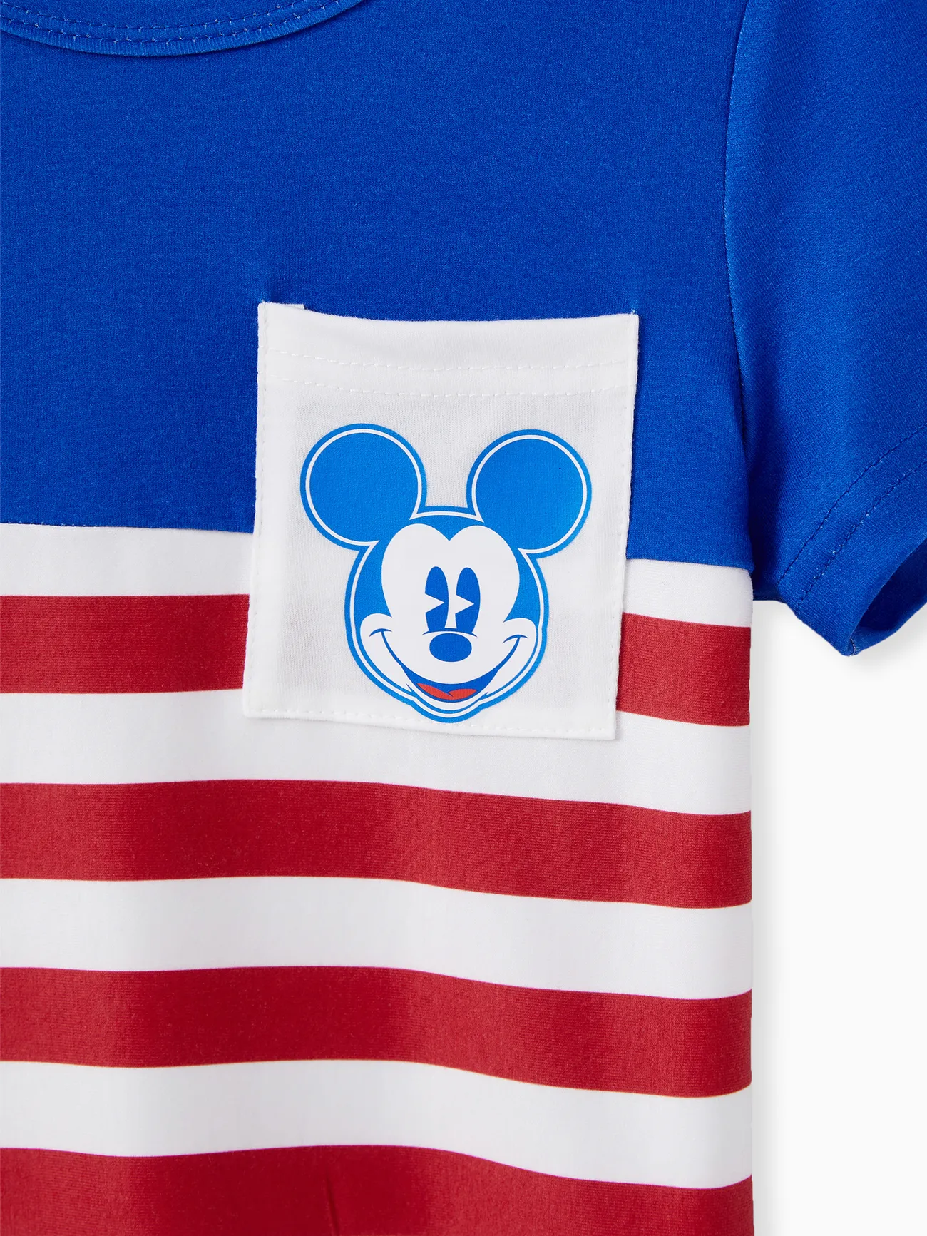 Disney Mickey and Friends Family Matching Independence Day Mickey Character Striped Pint Sleeveless Dress/Tee/Onesie Color block big image 1