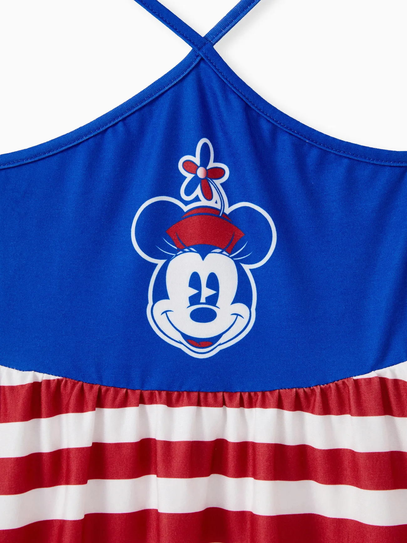 Disney Mickey and Friends Family Matching Independence Day Mickey Character Striped Pint Sleeveless Dress/Tee/Onesie Color block big image 1