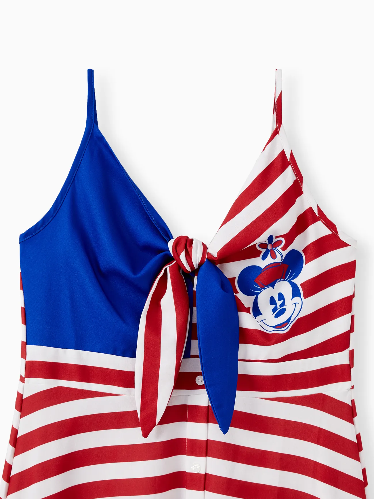 Disney Mickey and Friends Family Matching Independence Day Mickey Character Striped Pint Sleeveless Dress/Tee/Onesie Color block big image 1