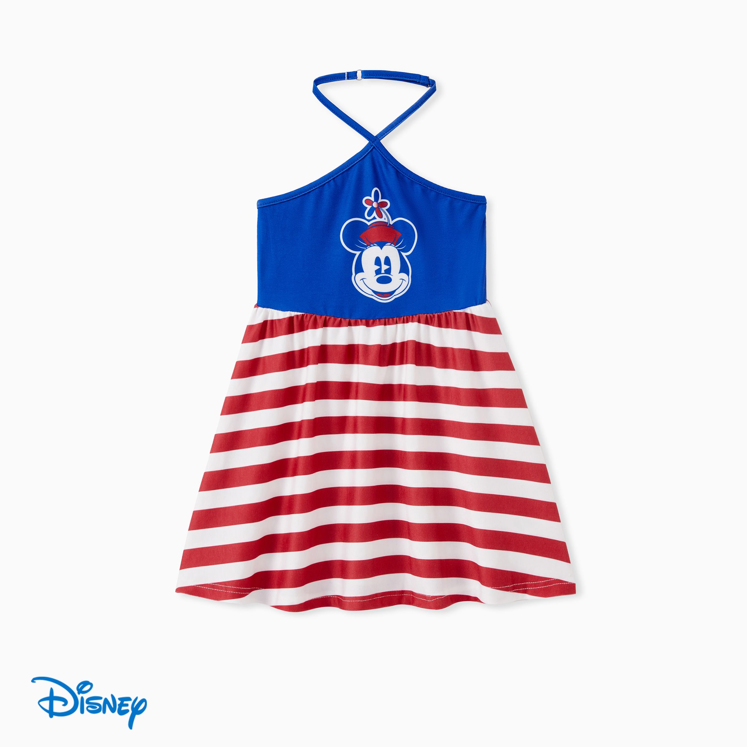

Disney Mickey and Friends Family Matching Independence Day Mickey Character Striped Pint Sleeveless Dress/Tee/Onesie
