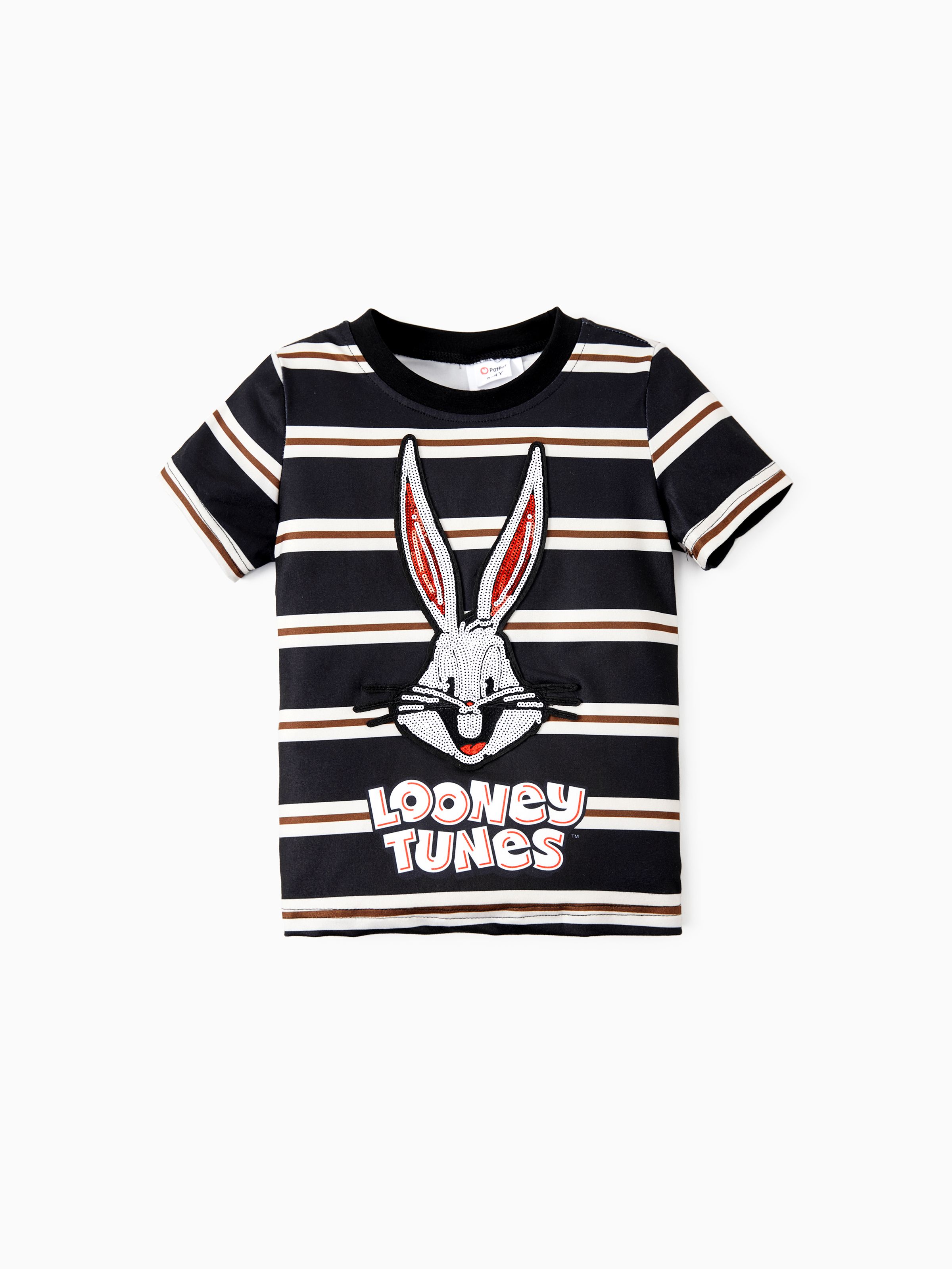 

Looney Tunes Family Matching Cotton Bugs Bunny Character Striped Print T-shirt/Dress