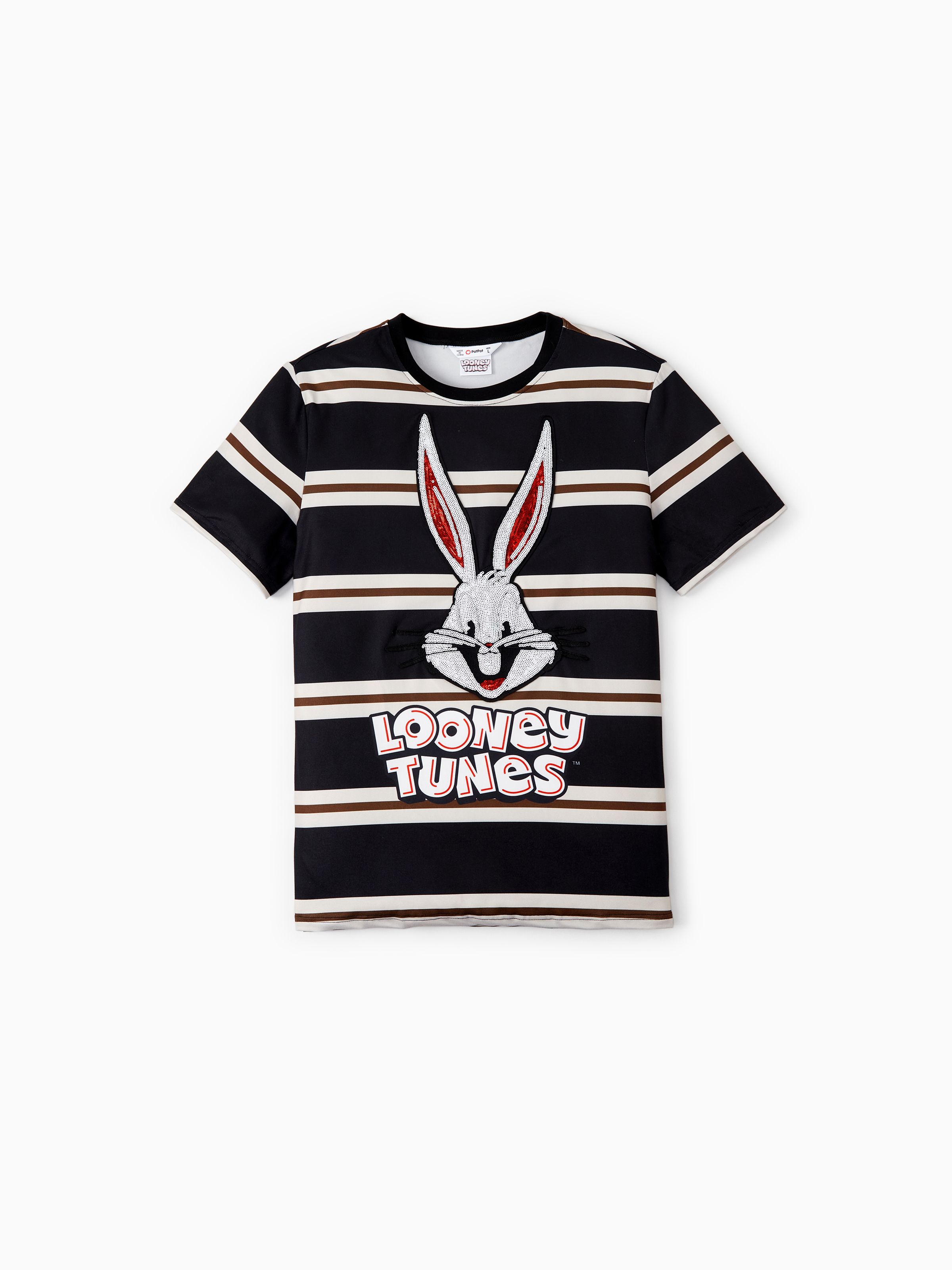 

Looney Tunes Family Matching Cotton Bugs Bunny Character Striped Print T-shirt/Dress