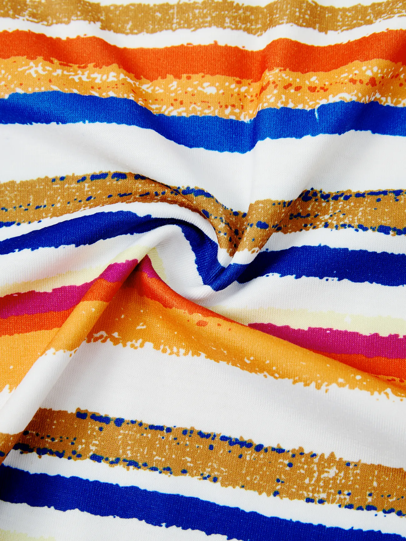 Family Matching Sets Colorful Vertical Stripe Tee or Ruffle Hemline Belted Halter Dress COLOREDSTRIPES big image 1