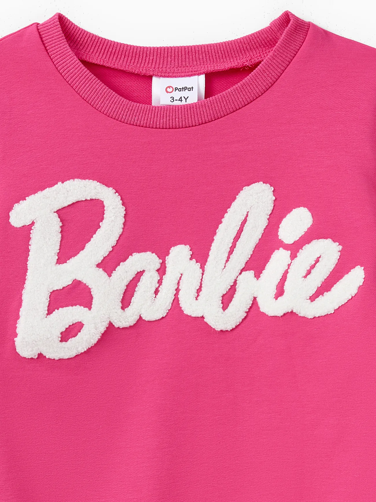 Barbie Mommy and Me Letter Embroidered Long-sleeve Cotton Sweatshirt Roseo big image 1