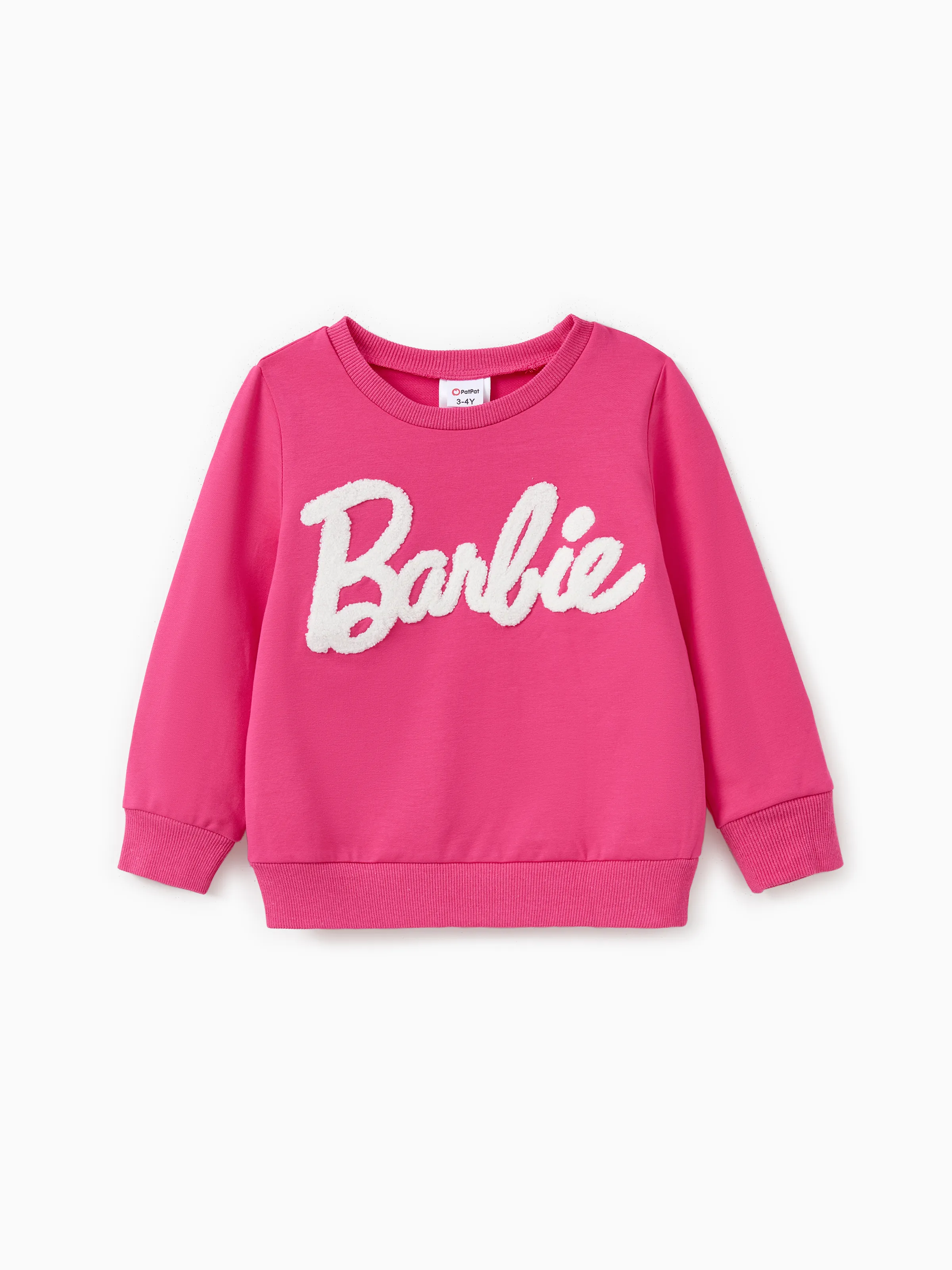 Sudadera de algodón de manga larga bordada con letras de Barbie Mommy and Me