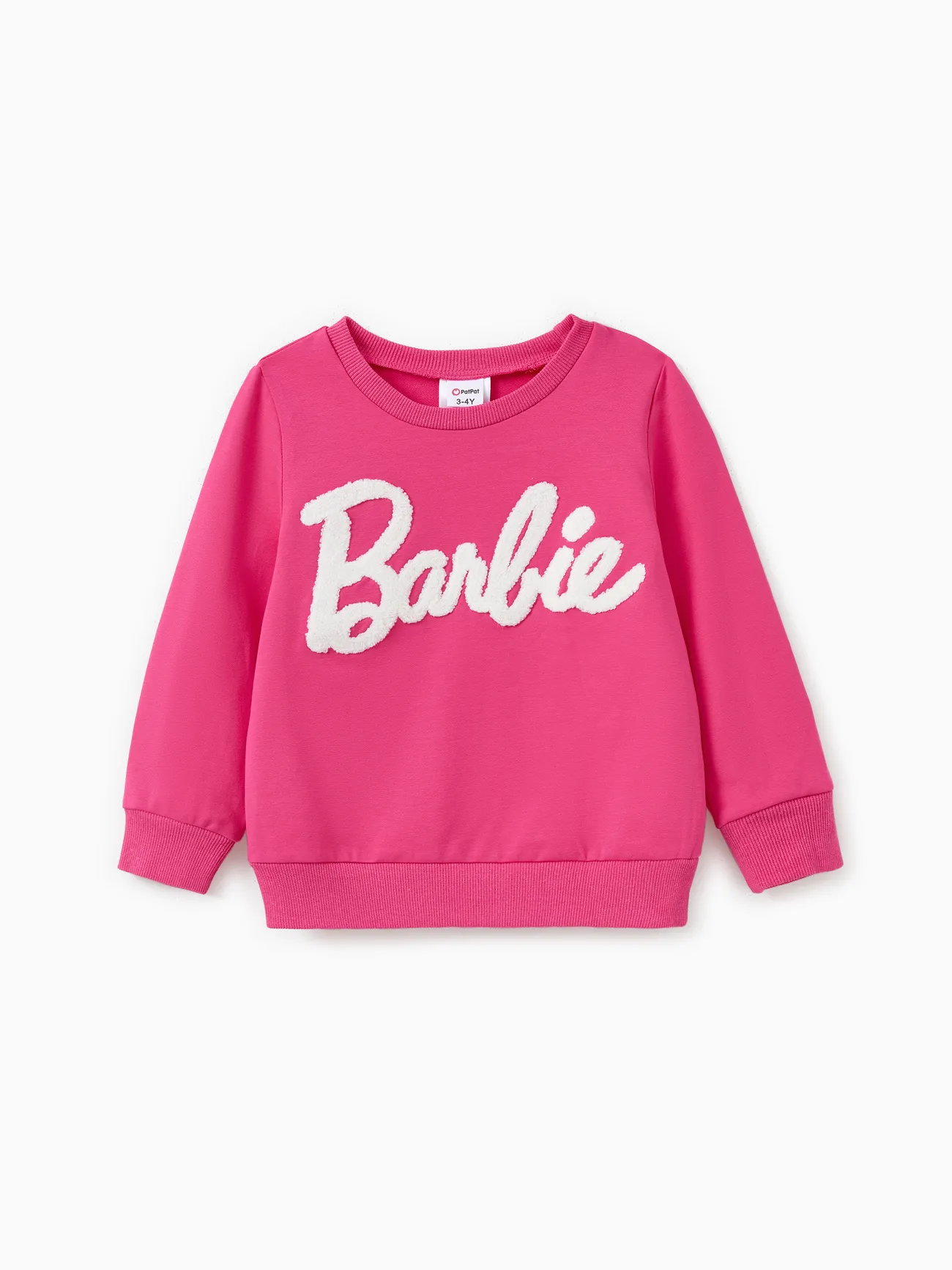 Barbie Maman et moi Sweat-shirt en coton brodé à manches longues avec lettre roseo big image 1