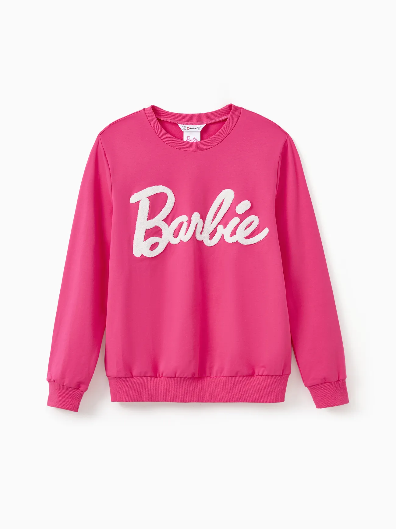 Barbie Maman et moi Sweat-shirt en coton brodé à manches longues avec lettre roseo big image 1