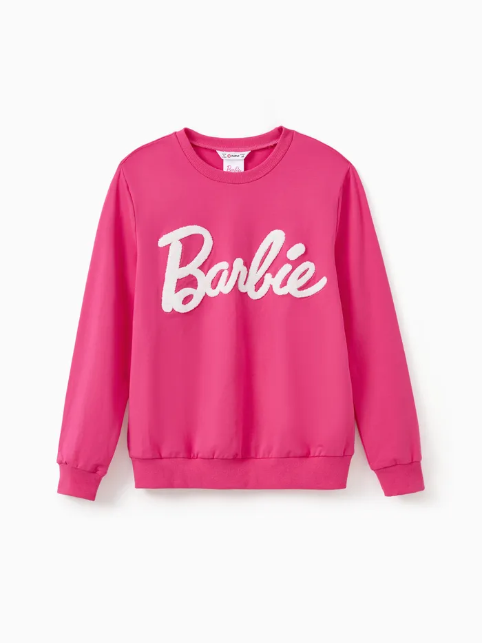 Barbie Mommy and Me Carta Bordado Manga Longa Cotton Sweatshirt