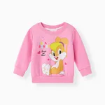 Looney Tunes Baby Boy/Girl Cartoon Animal Print Cotton Long-sleeve Sweatshirt Pink