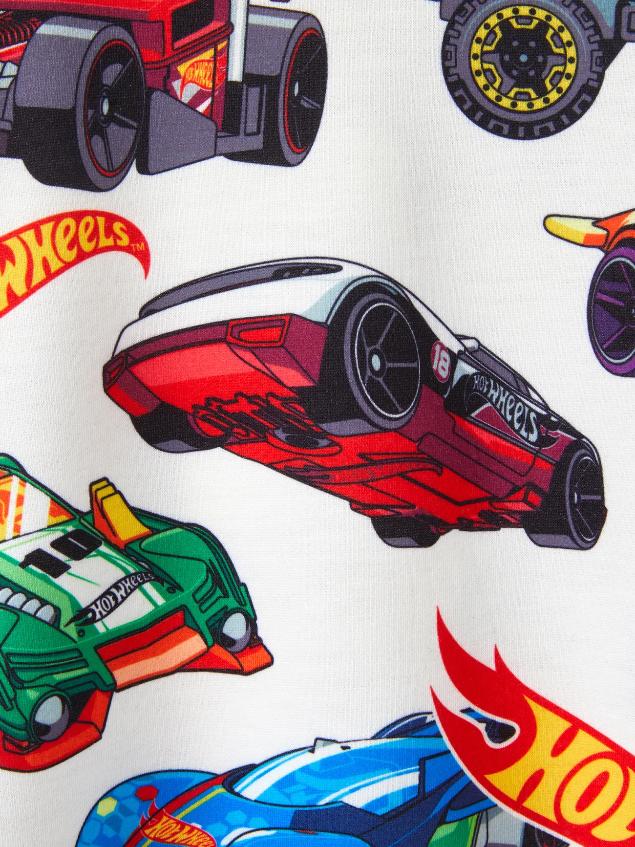 Hot Wheels 2pcs Toddler Boy Vehicle Race Car Print Sweatshirt and Elasticized Cotton Pants Set Black big image 1