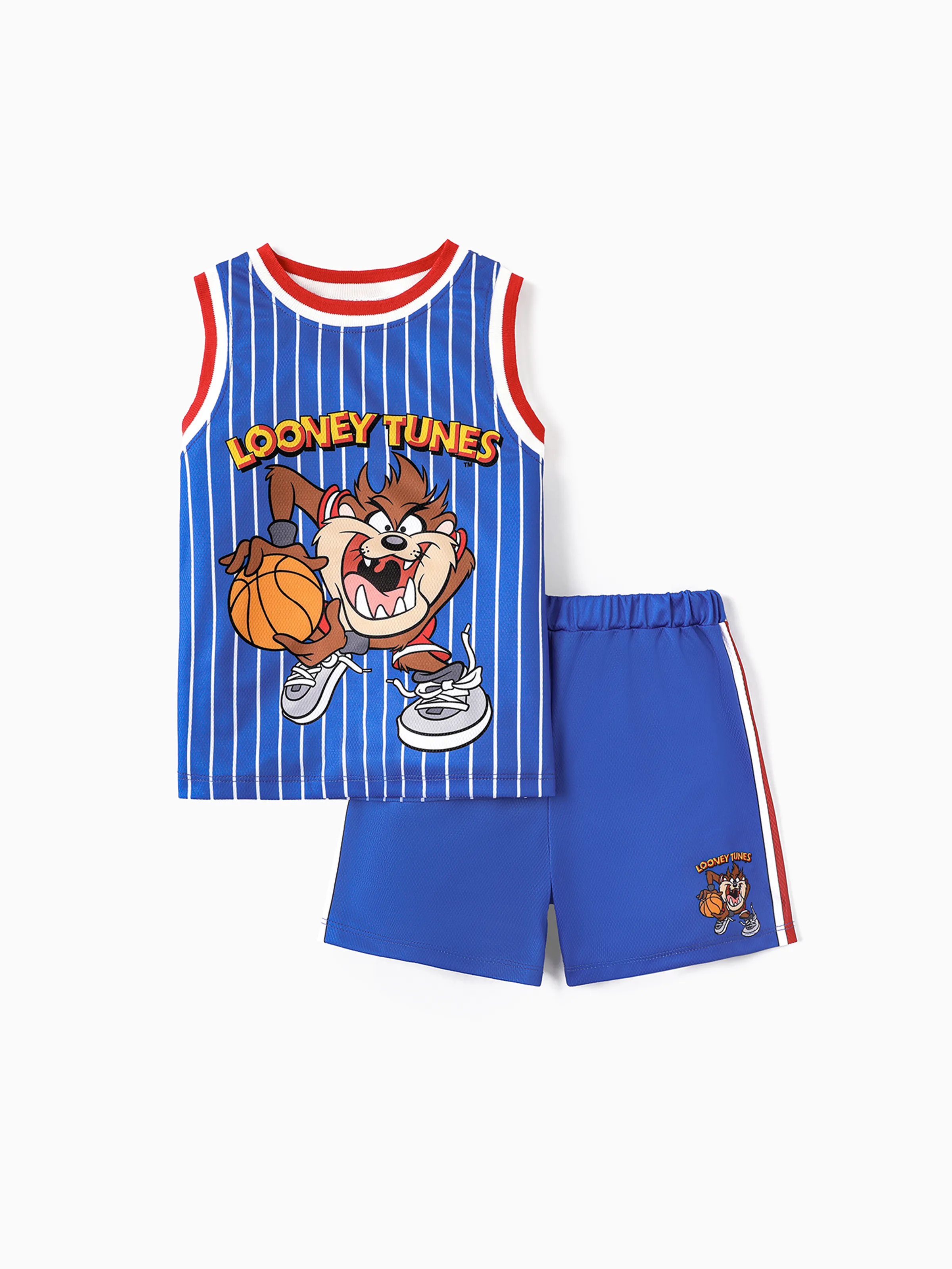 looney tunes bambino/bambino 2 pezzi canotta e pantaloncini con stampa di basket e personaggi