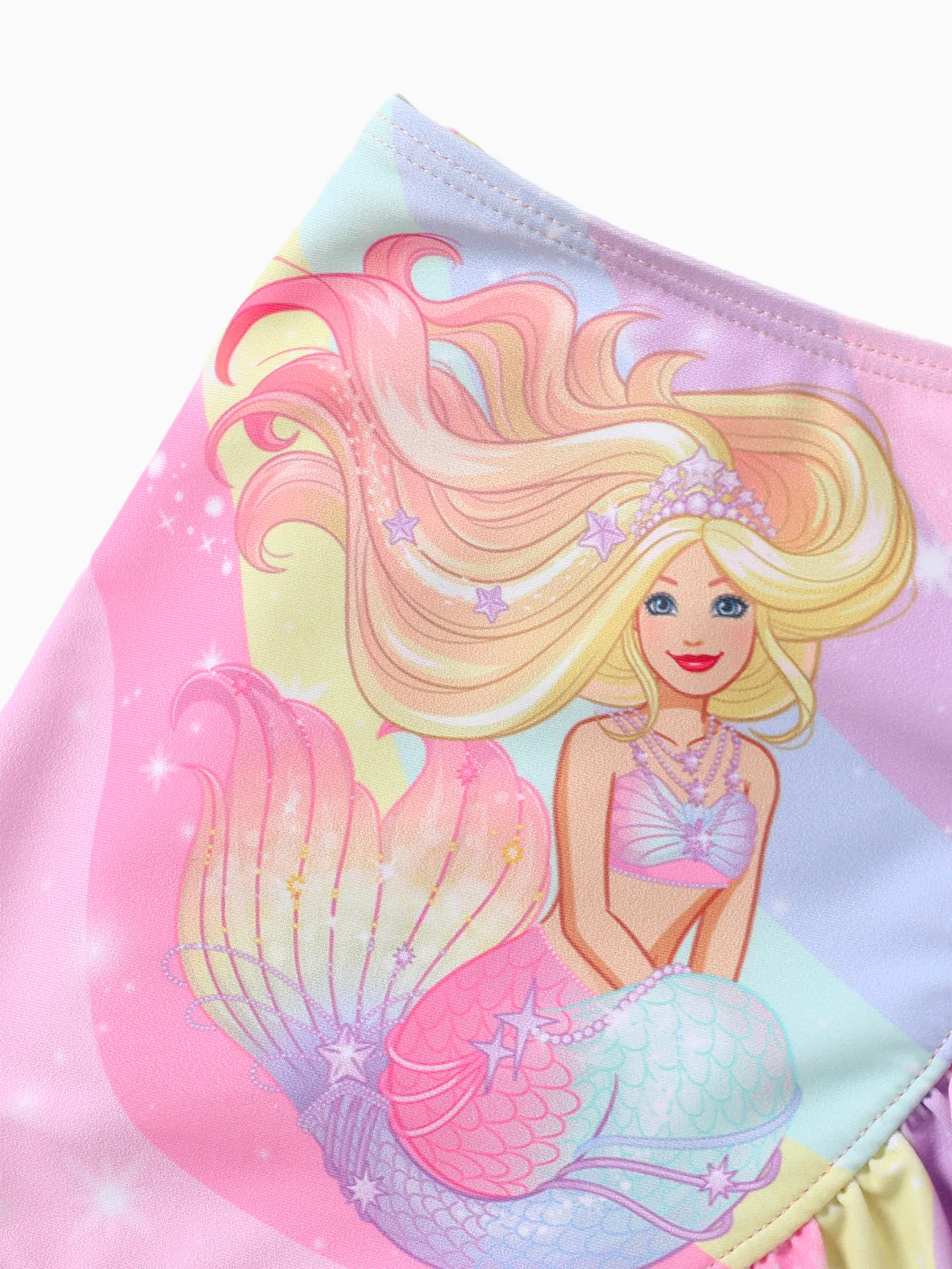 Barbie Toddler/Kid Girl 3pcs Magical Rainbow Mermaid Print Swimsuit Set Multi-color big image 1