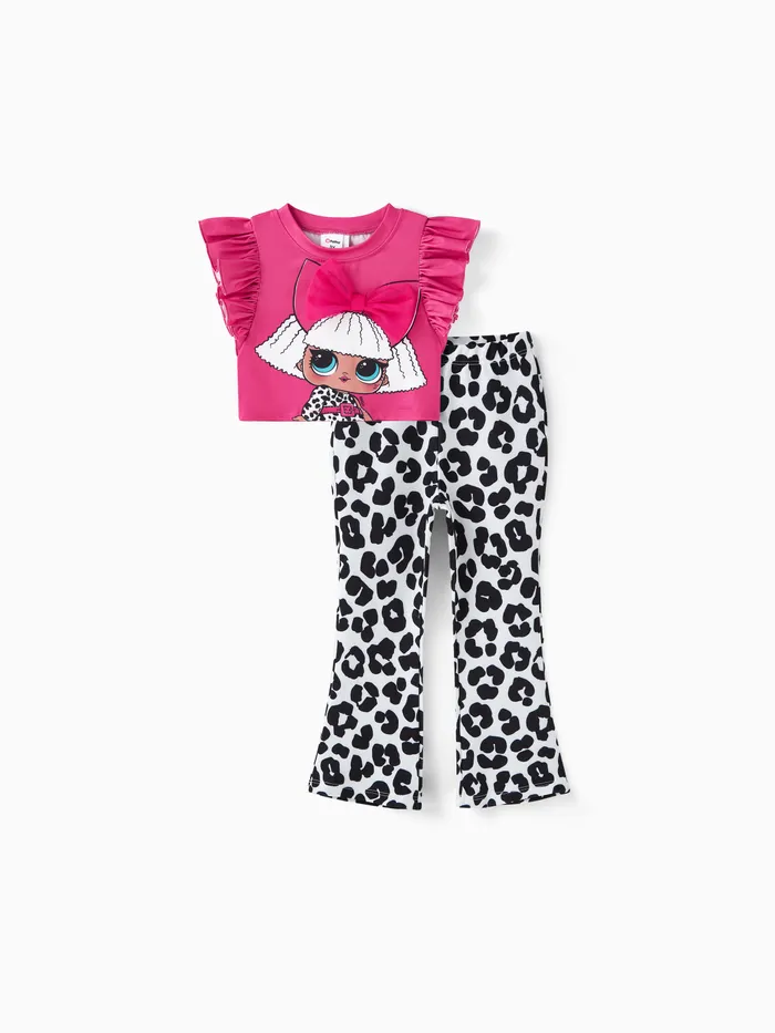 L.O.L. SURPRESA! Toddler Girls Dia das Mães 2pcs Personagem Print Tee e Checker Print Pants Set