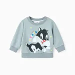 Looney Tunes Baby Boy/Girl Cartoon Animal Print Cotton Long-sleeve Sweatshirt Grey