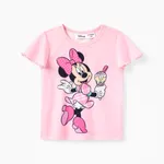 Disney Mickey and Friends Fille Manches à volants Doux T-Shirt Rose