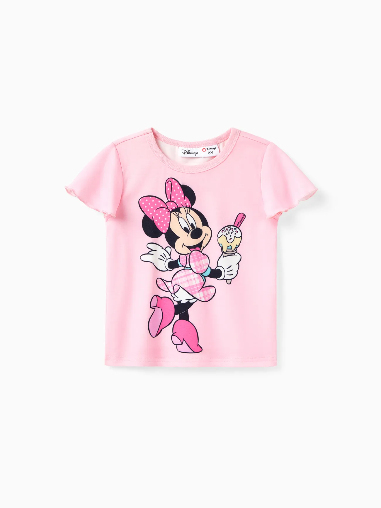 Disney Mickey and Friends Menina Mangas franzidas Bonito T-shirts Rosa big image 1