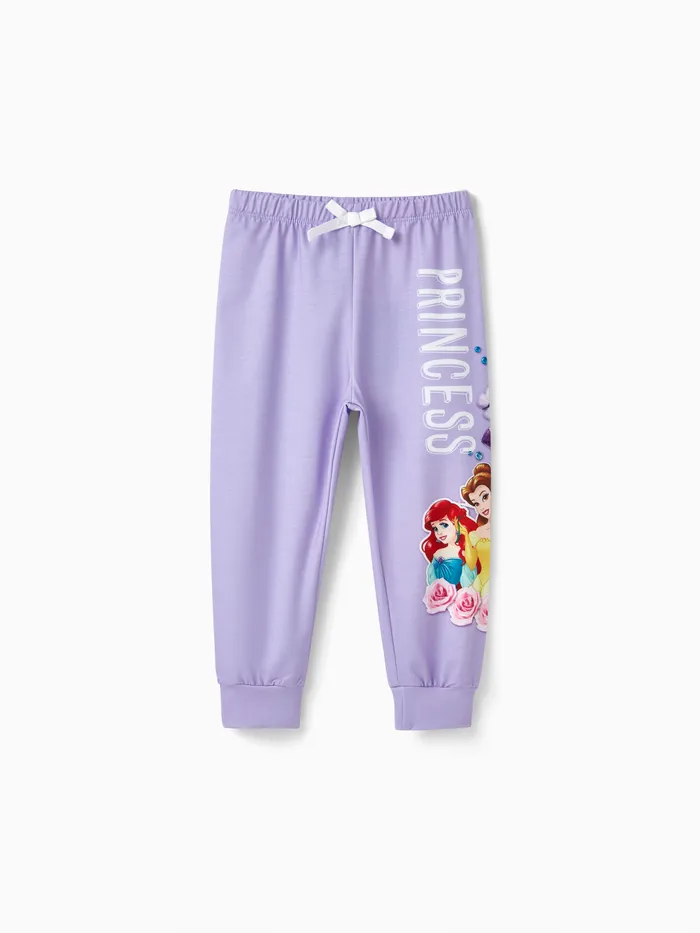 Disney Toddler Girl Letter & Character Print Pantalones de chándal 