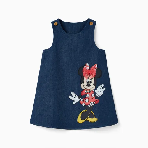 Disney Mickey e Amigos Toddler Girl Tridimensional Mesh Bow Denim Saia