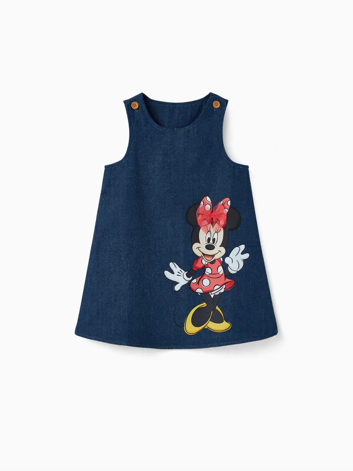 Disney Mickey e Amigos Toddler Girl Tridimensional Mesh Bow Denim Saia