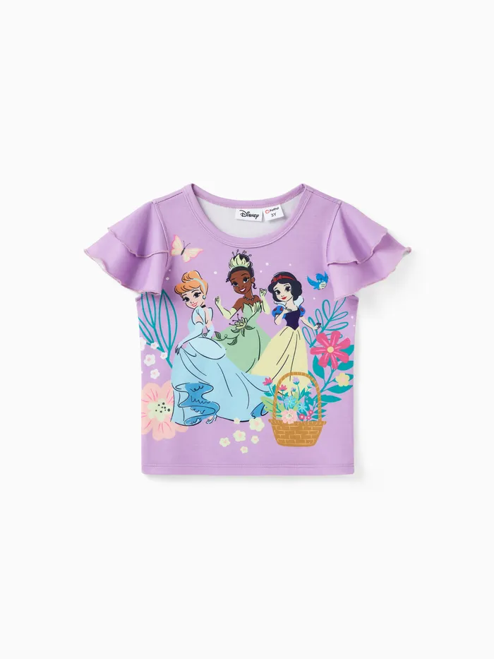 Disney Prinzessin Kleinkind Mädchen Naia™ Charakter Print T-Shirt mit gerüschten Ärmeln